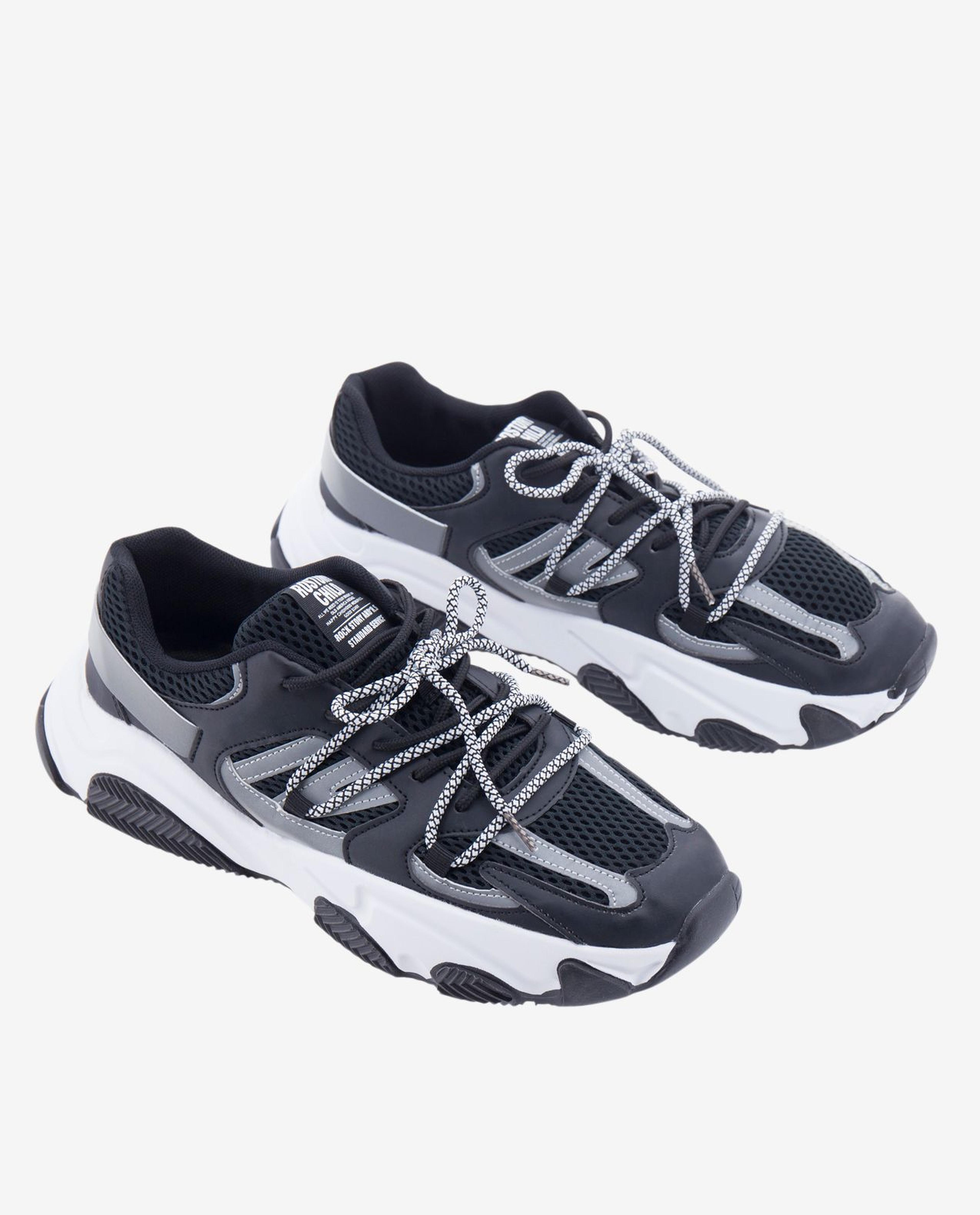 Black Low-Top Chunky Sneakers