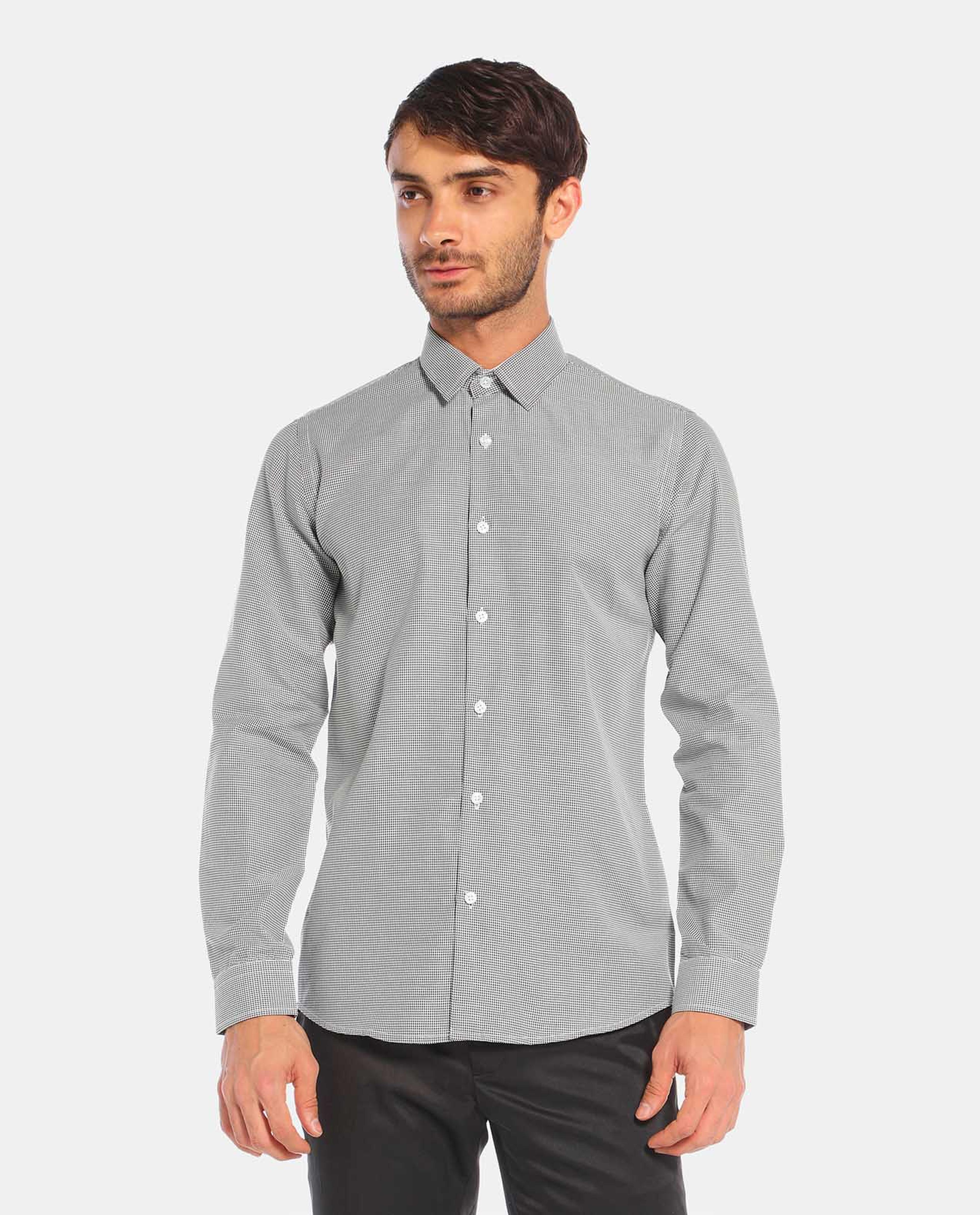 R&B Black Slim Fit Formal Shirt