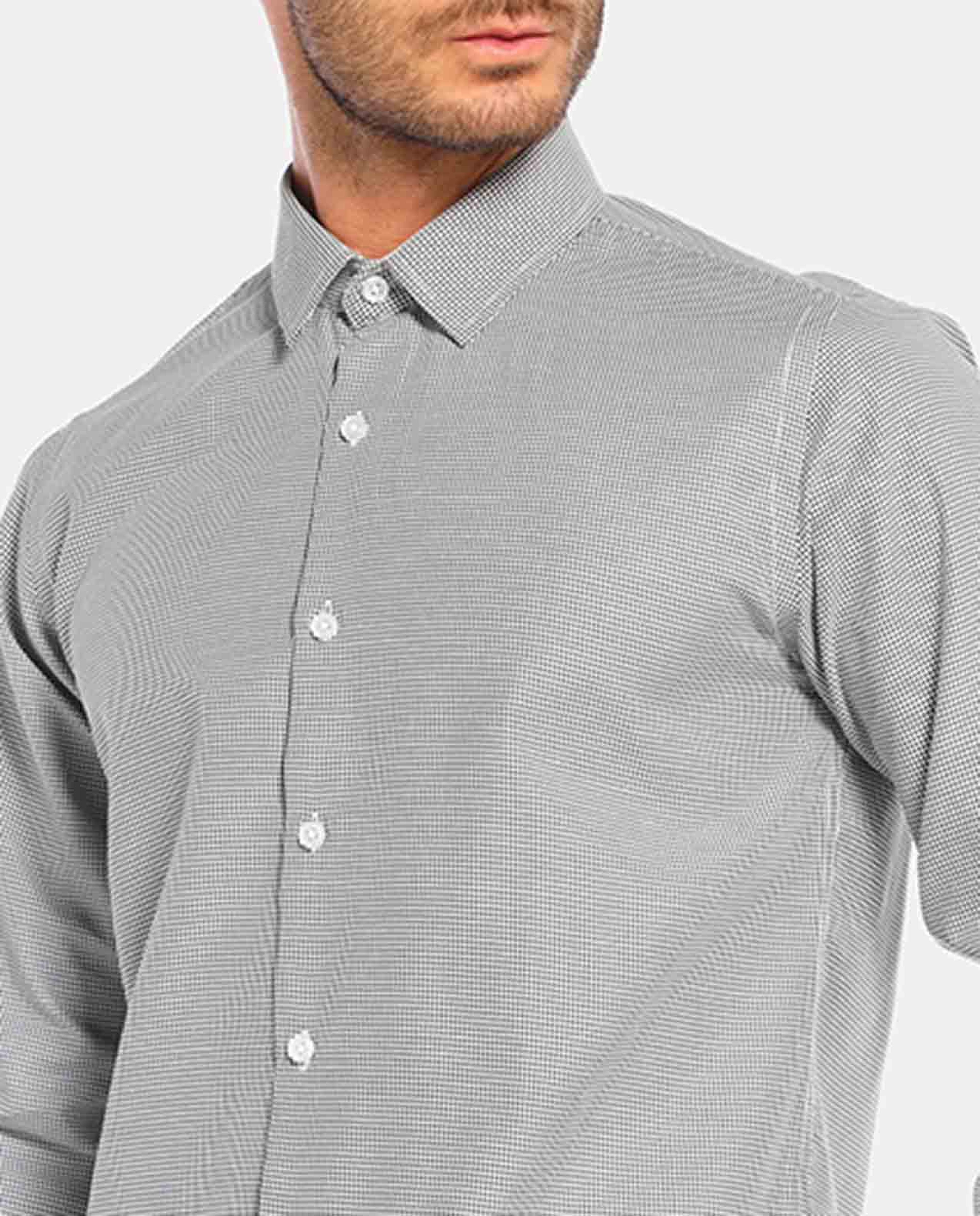 R&B Black Slim Fit Formal Shirt