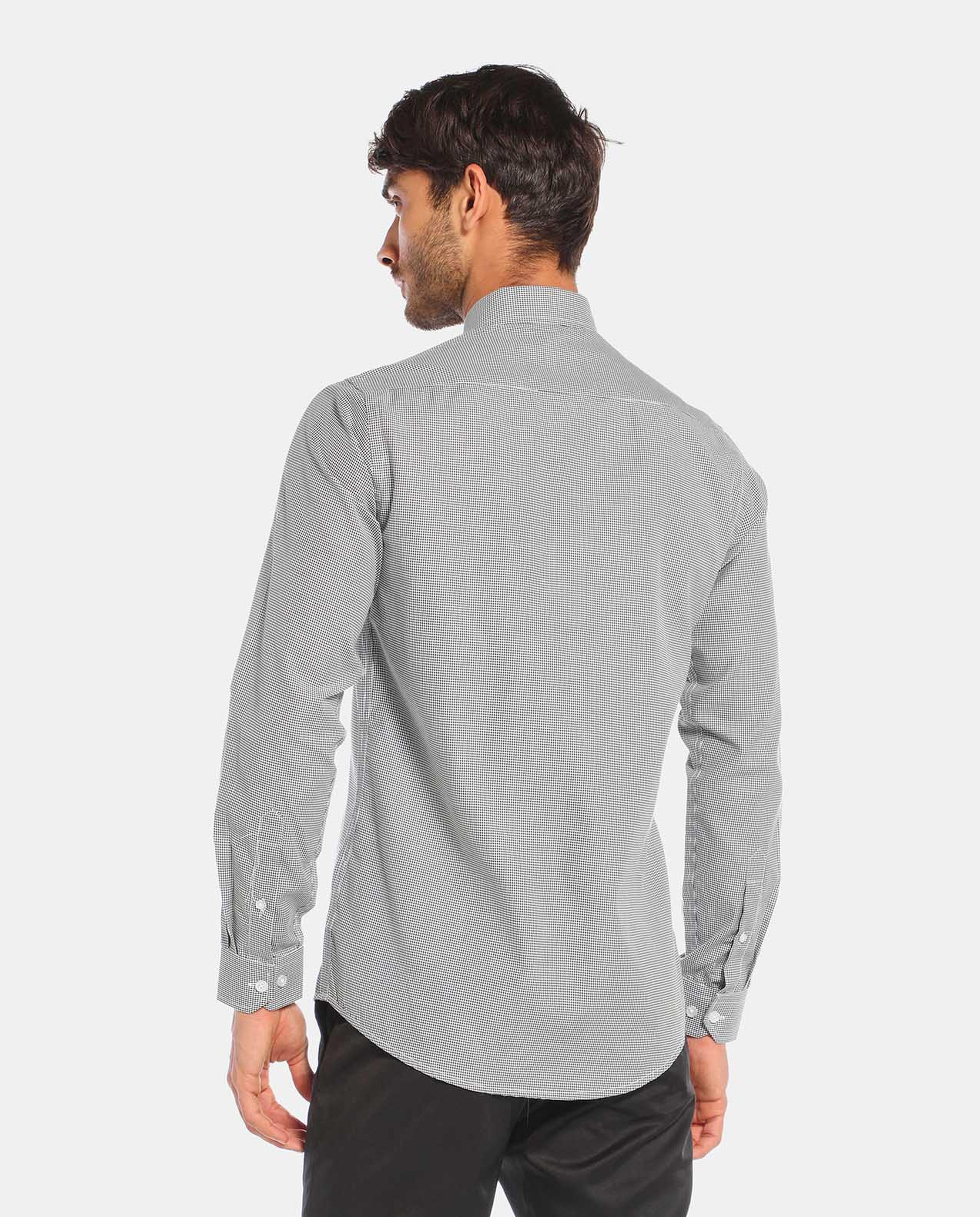 R&B Black Slim Fit Formal Shirt
