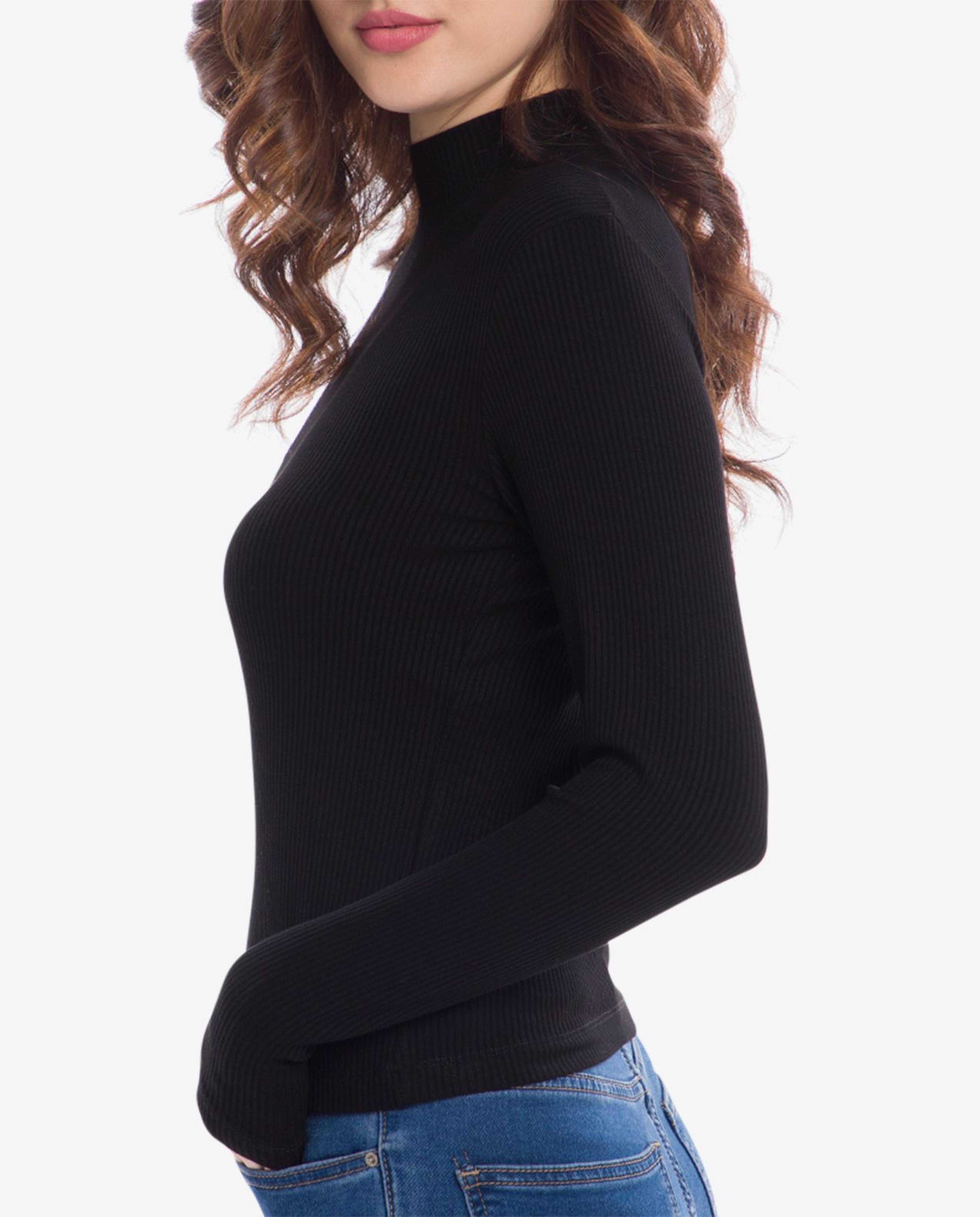 Ribbed Black Turtleneck