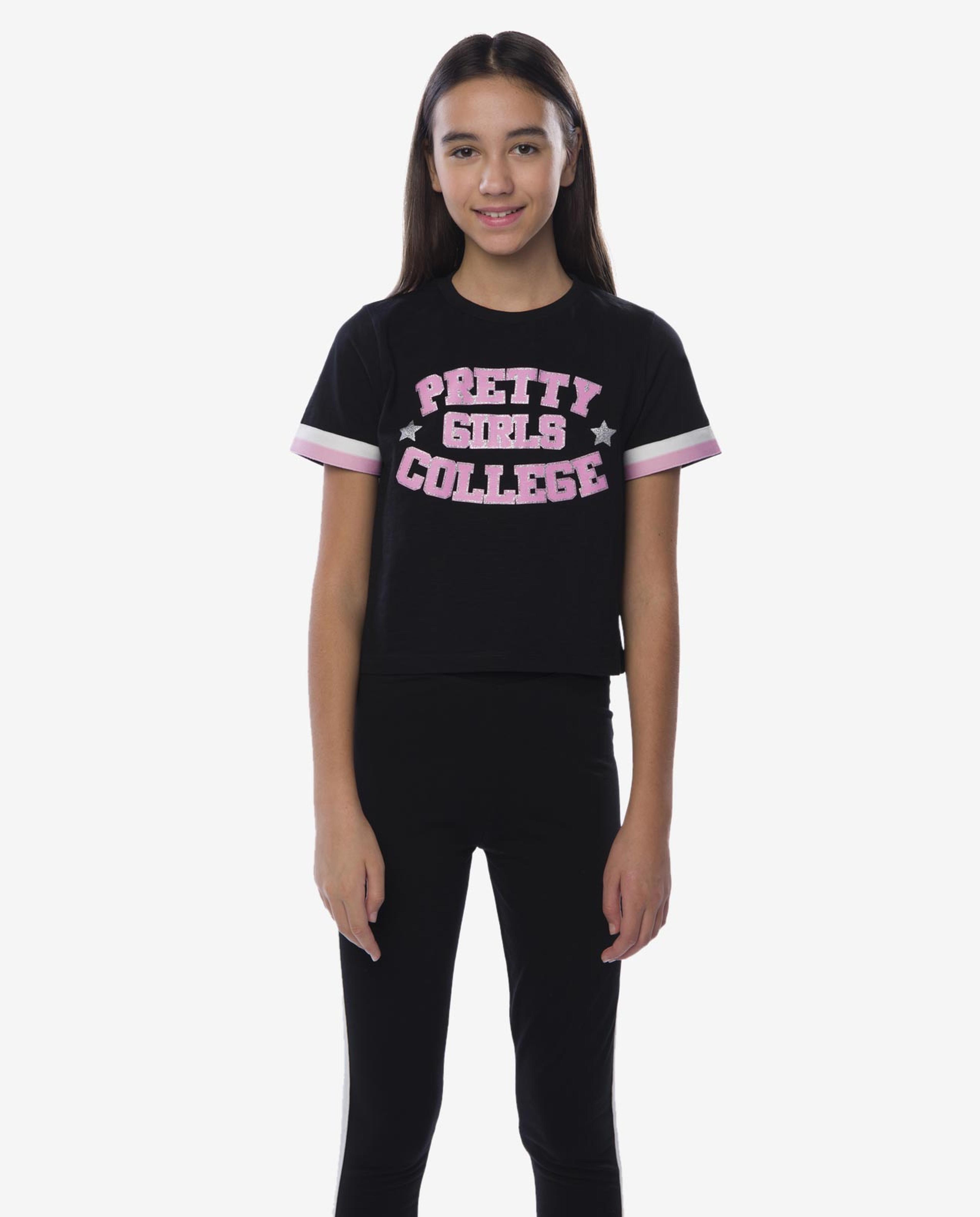 Black Crop Top and Legging Set