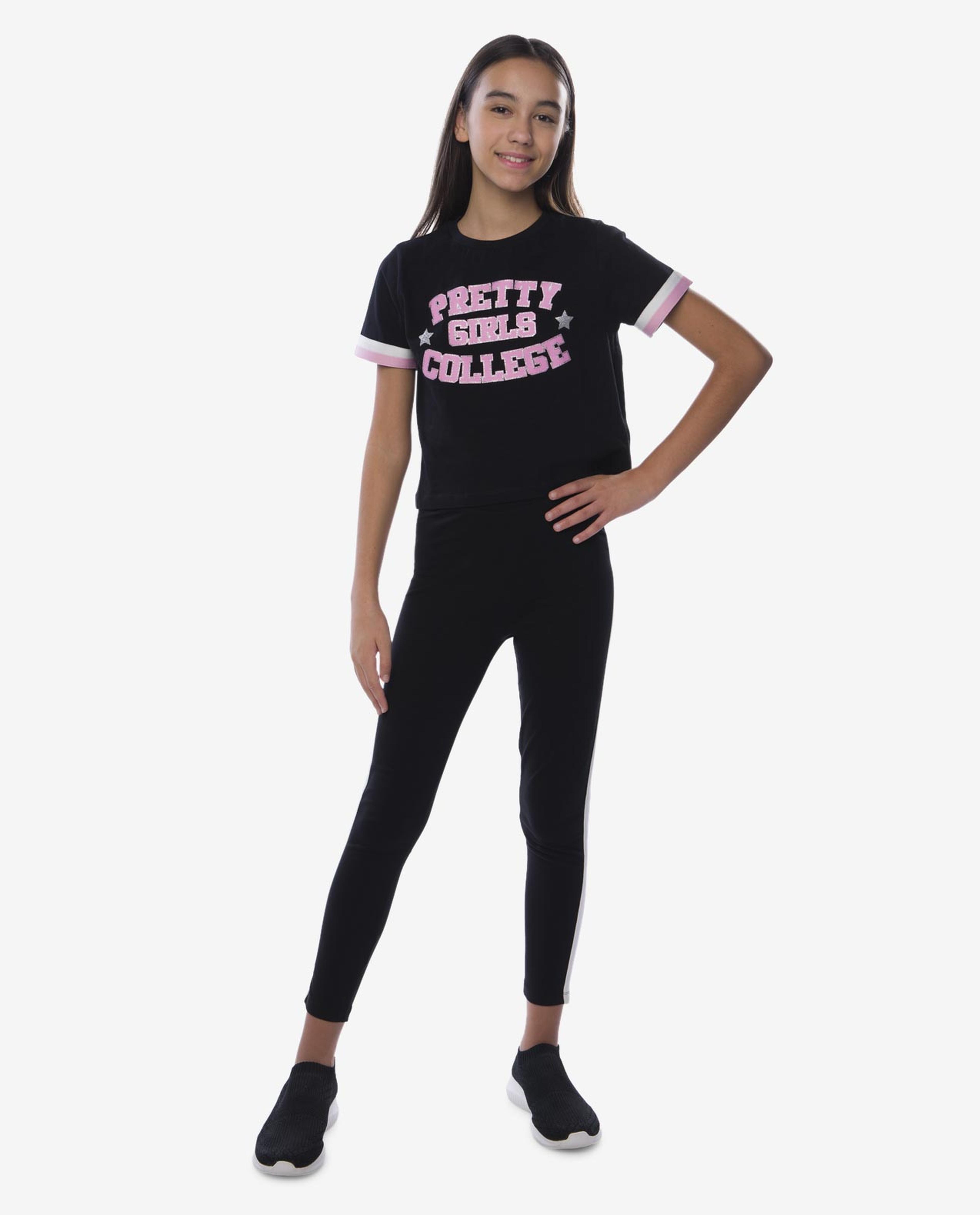 Black Crop Top and Legging Set