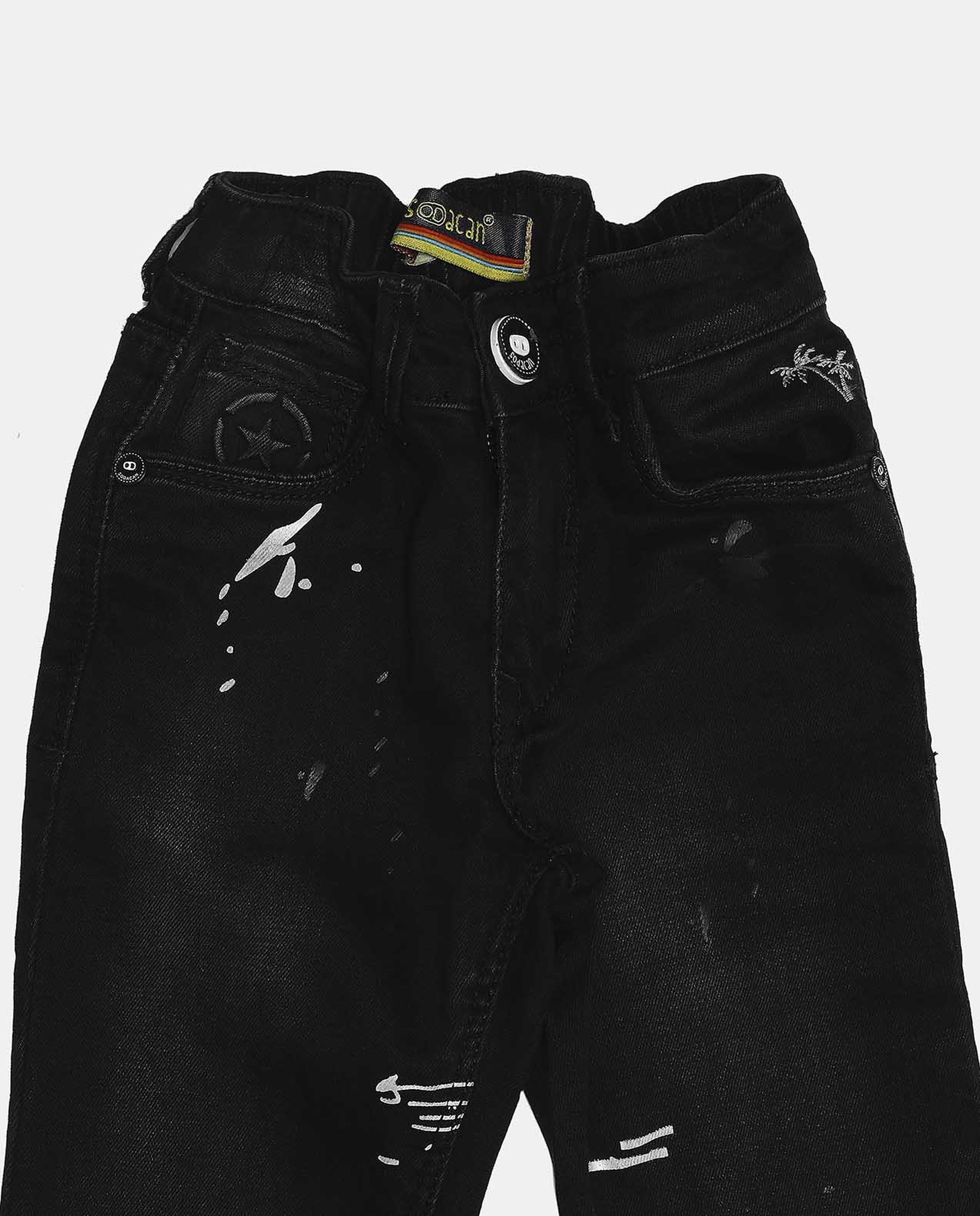 Black High Rise Straight Jeans