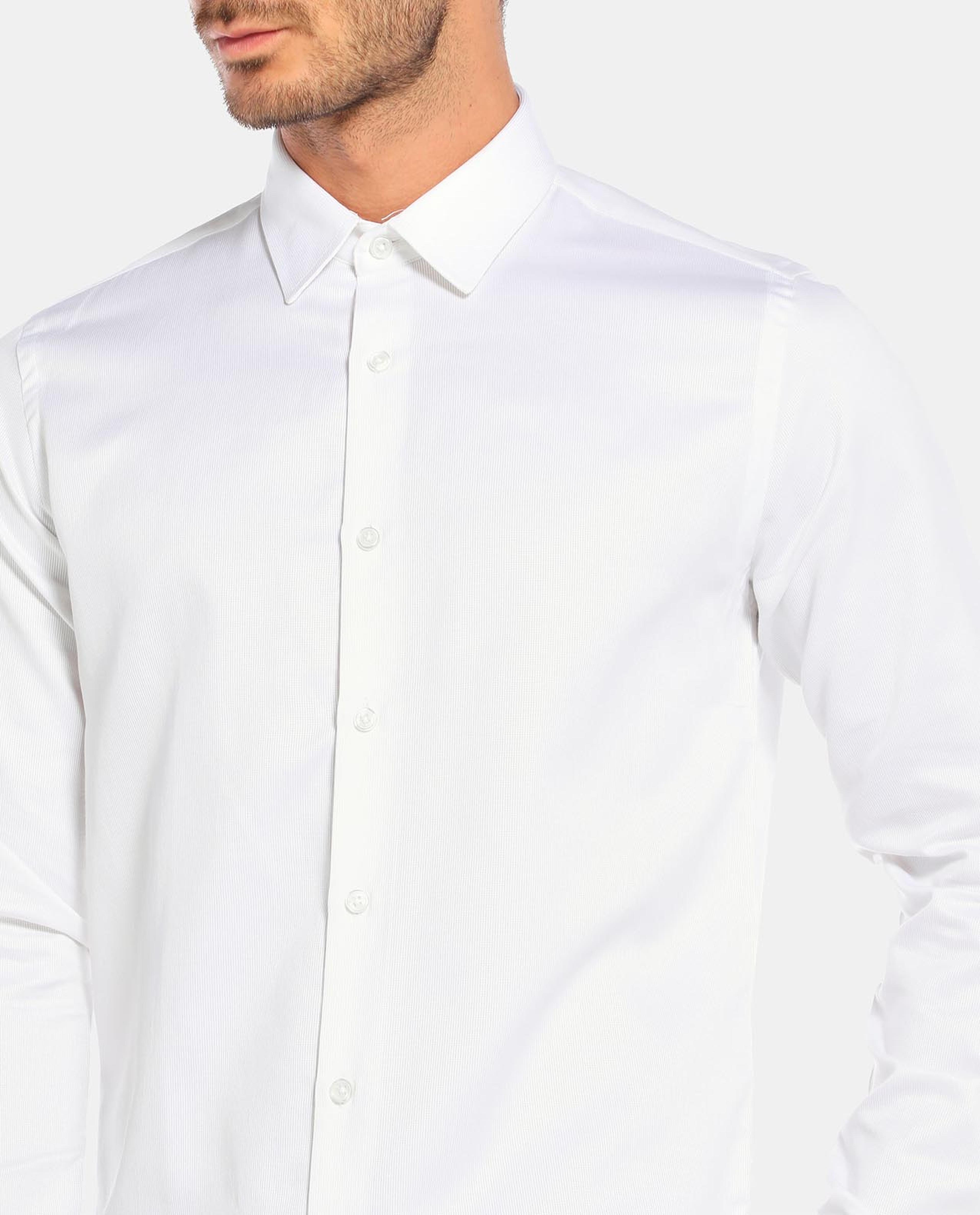 R&B White Slim Fit Formal Shirt