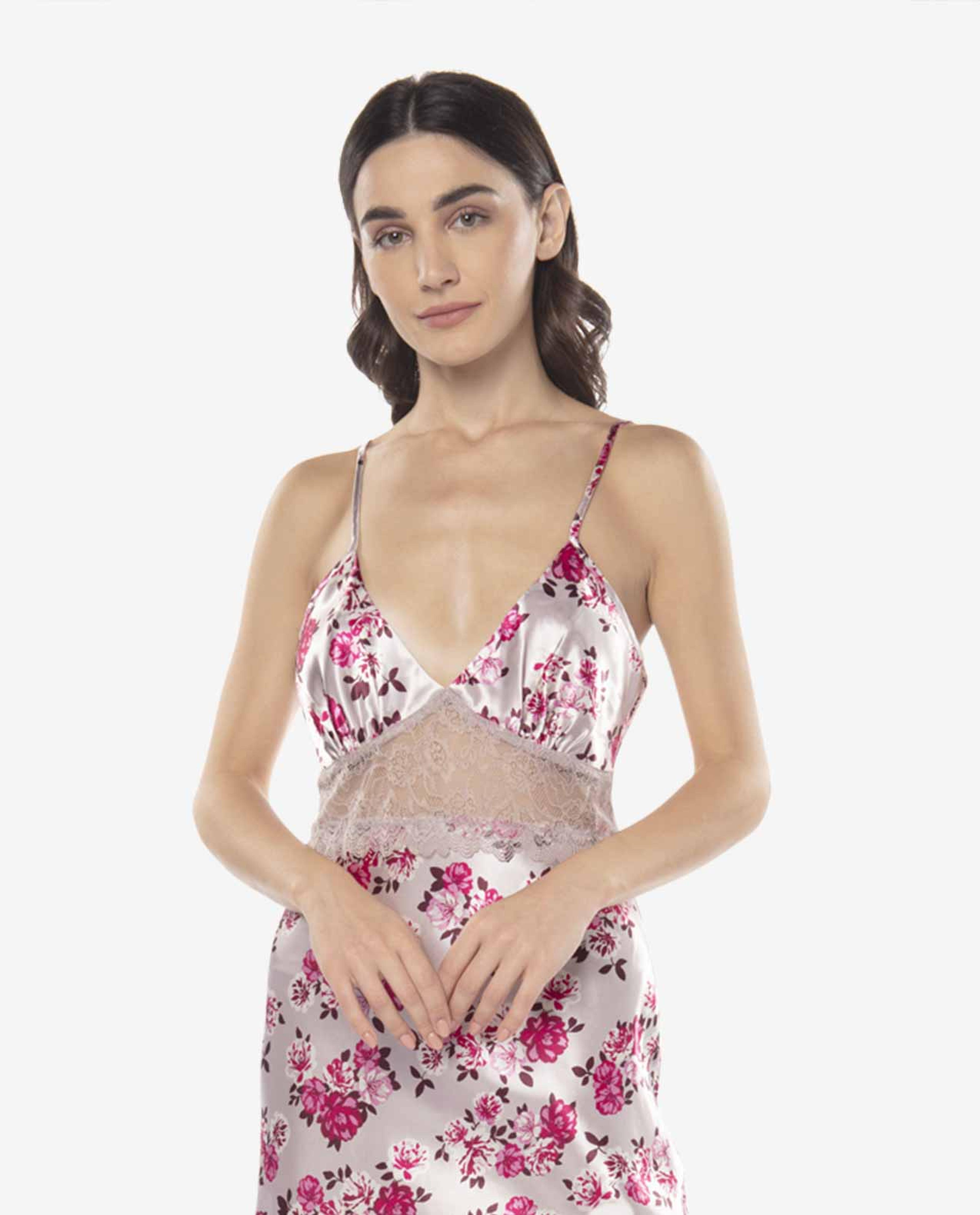 Grey Rose Petal Short Chemise