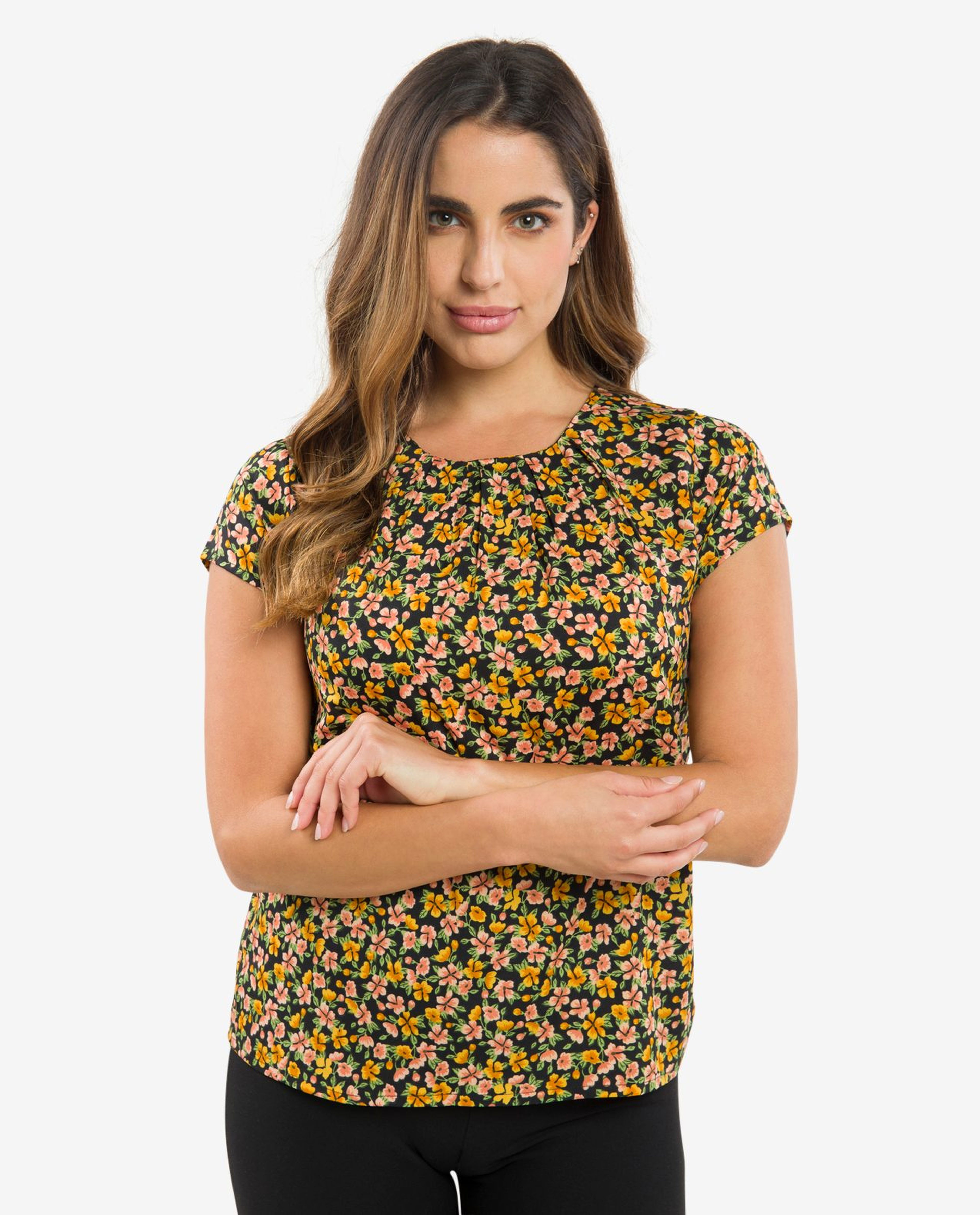 Green Floral Blouse