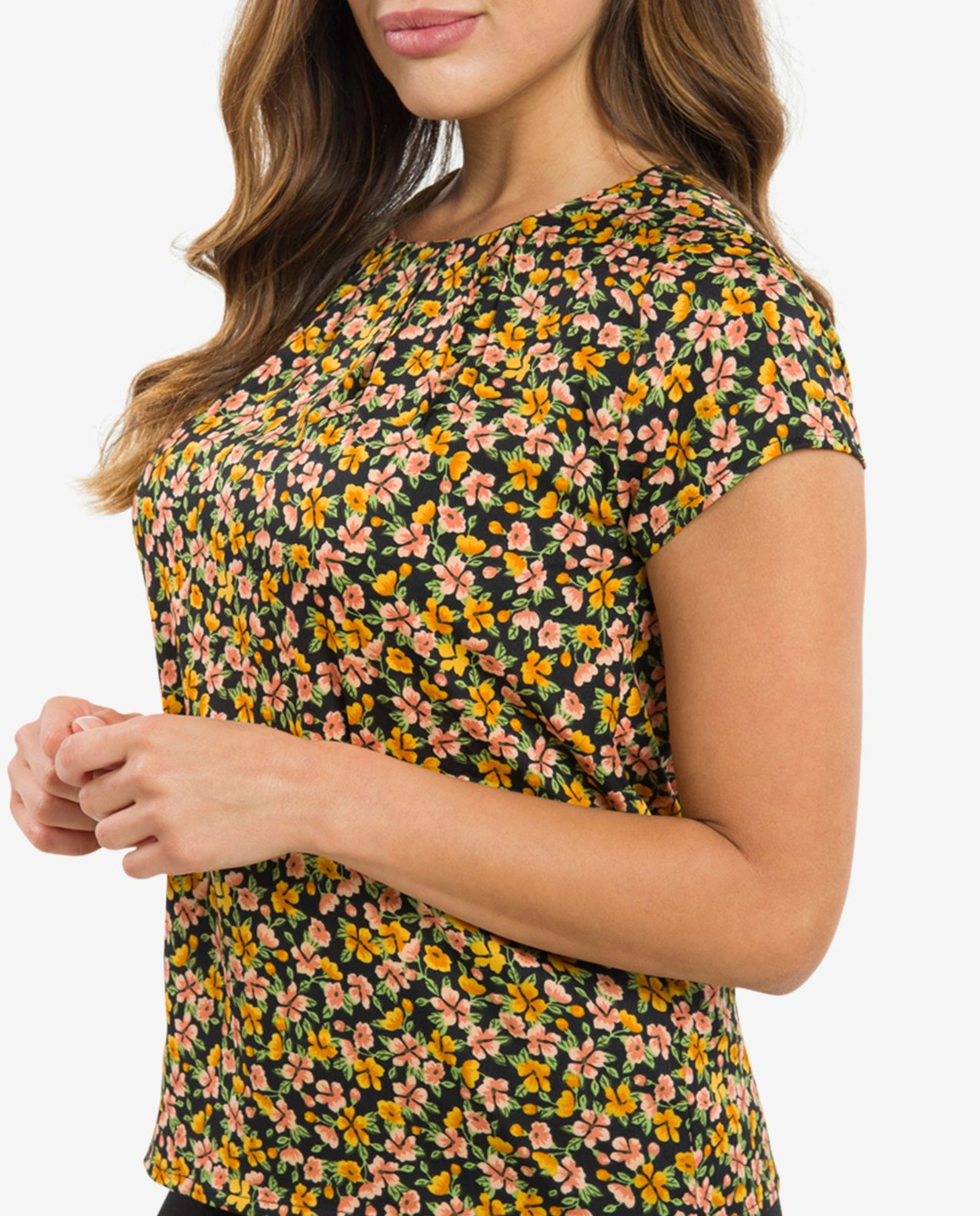 Green Floral Blouse