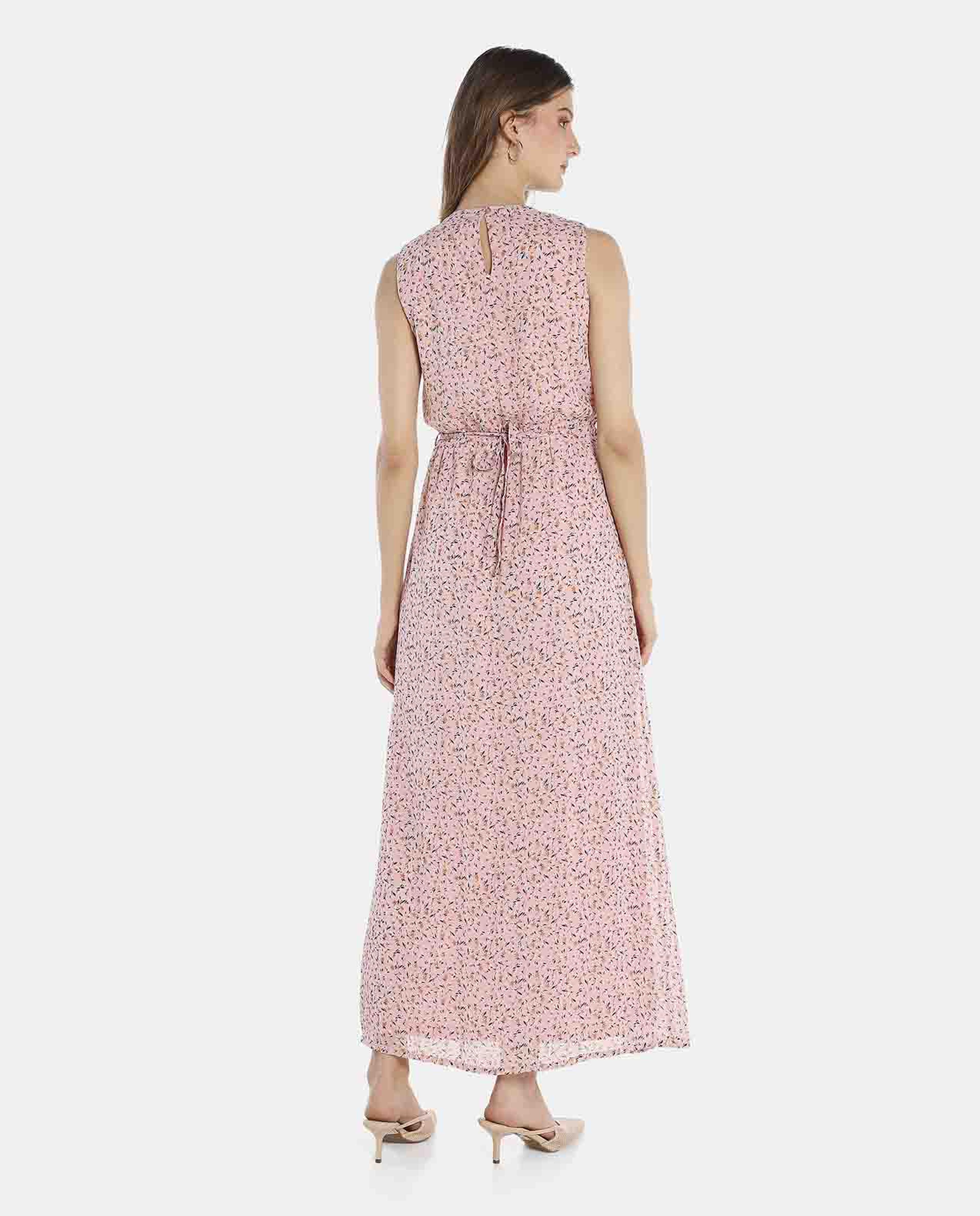 Pink Printed Maxi Dress