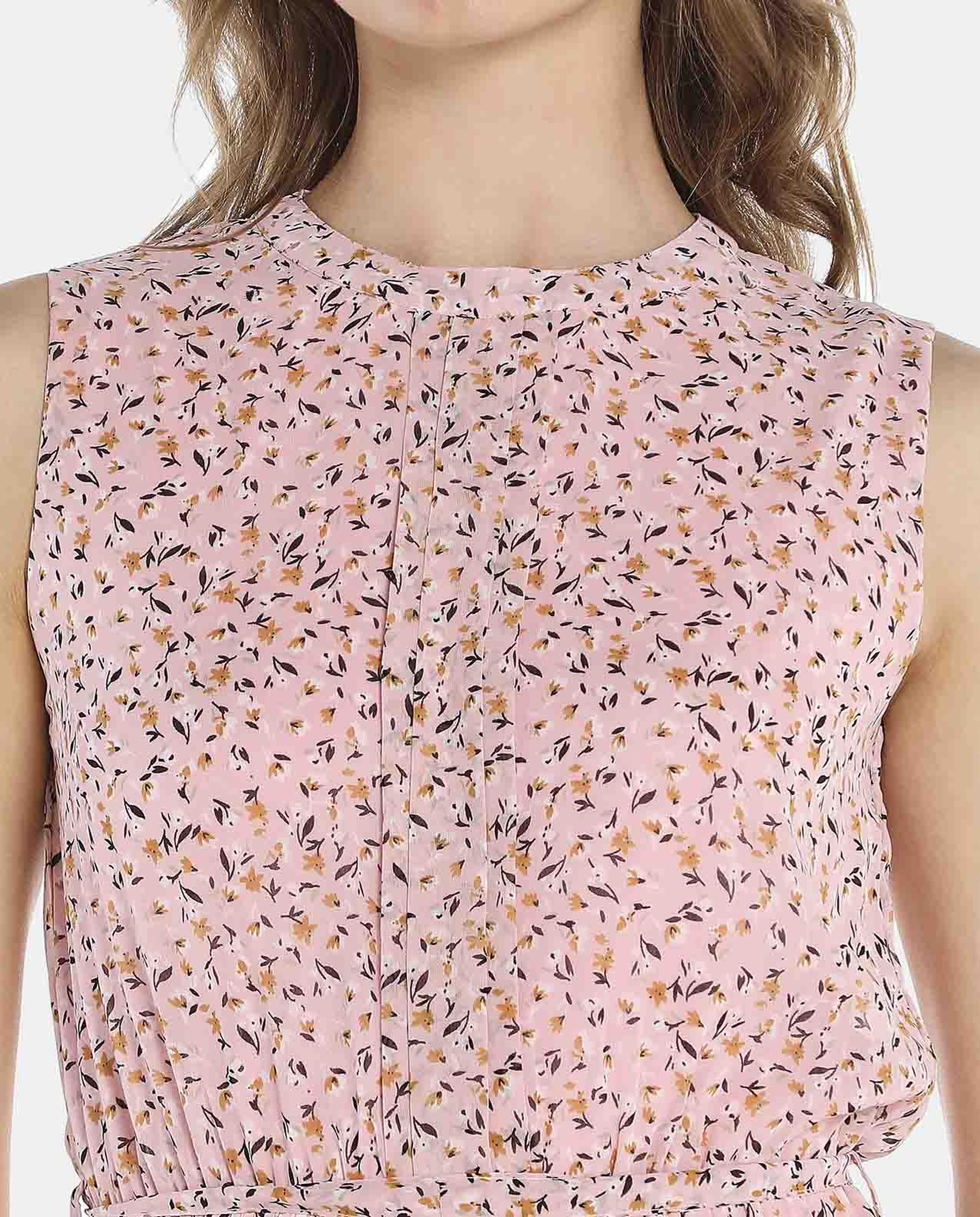 Pink Printed Maxi Dress