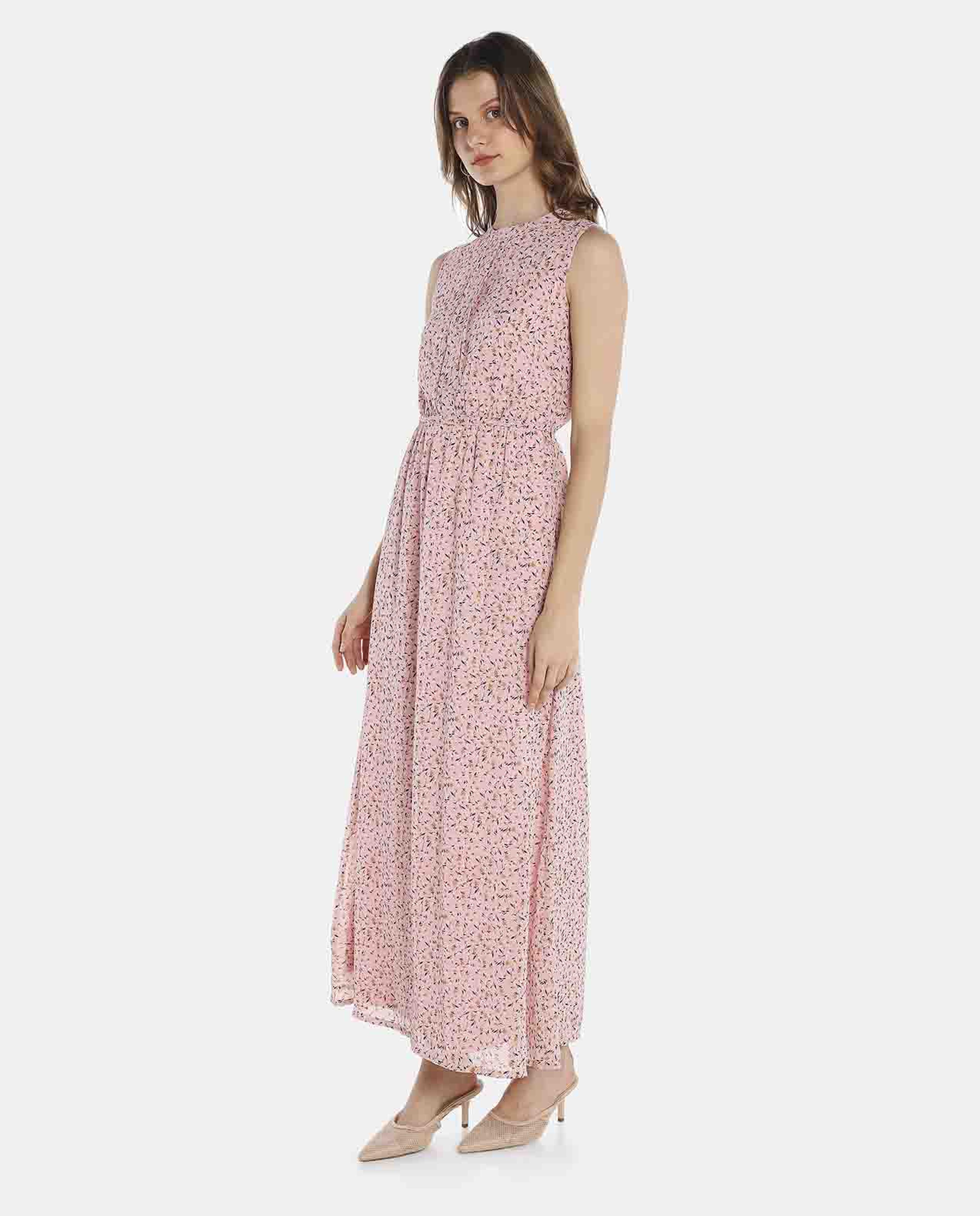 Pink Printed Maxi Dress