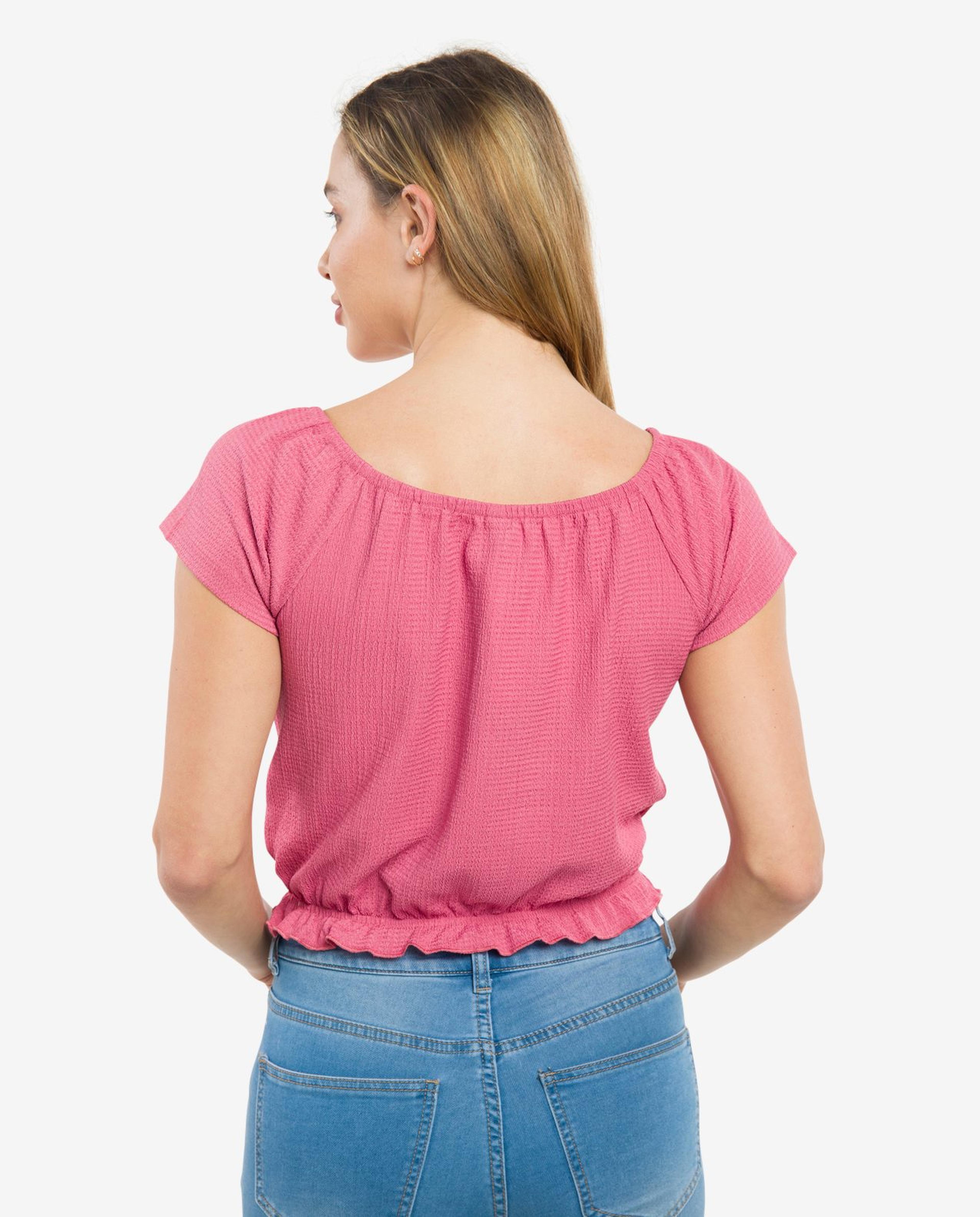 Pink Button-Down Blouse