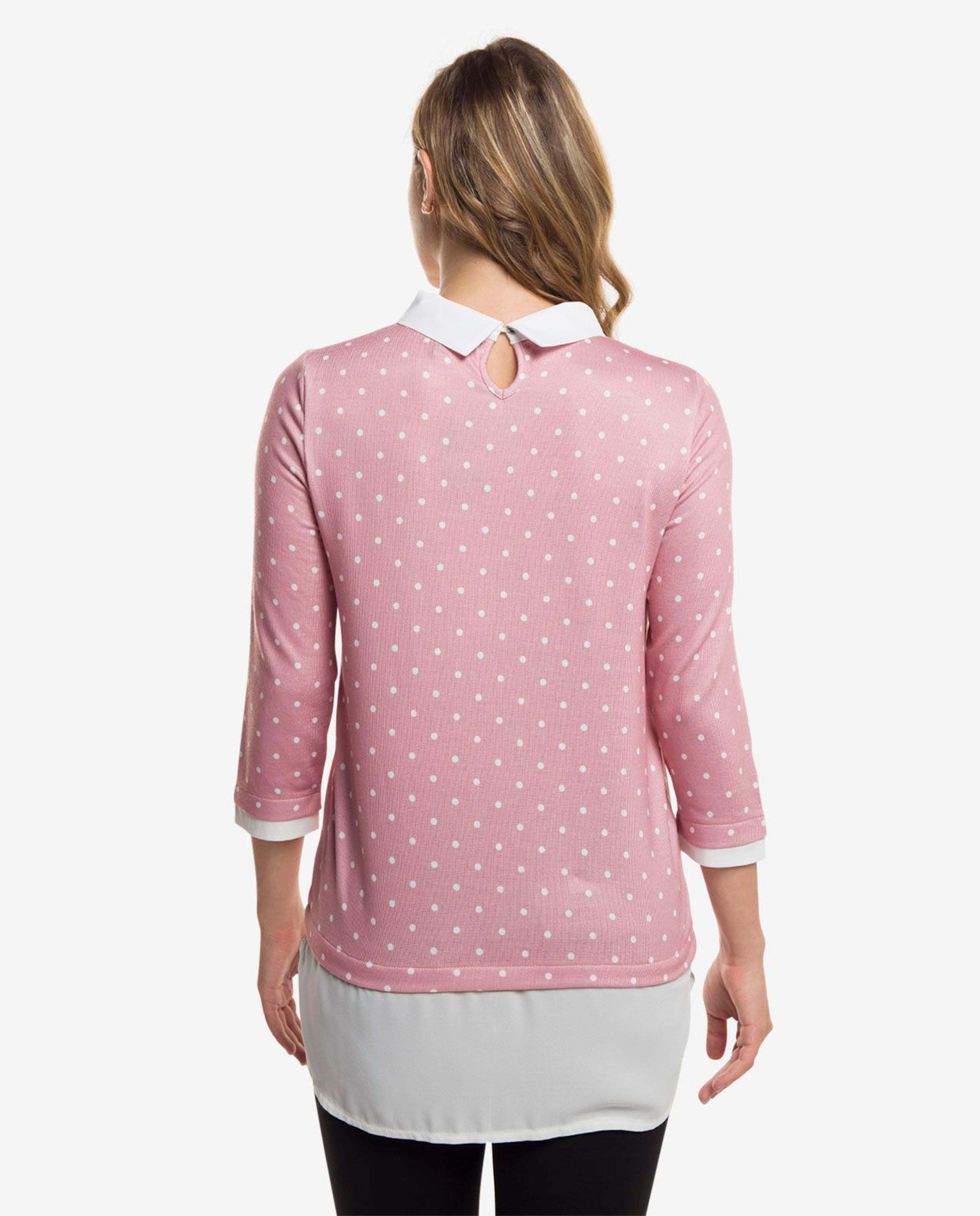 Pink Polka Dot Blouse