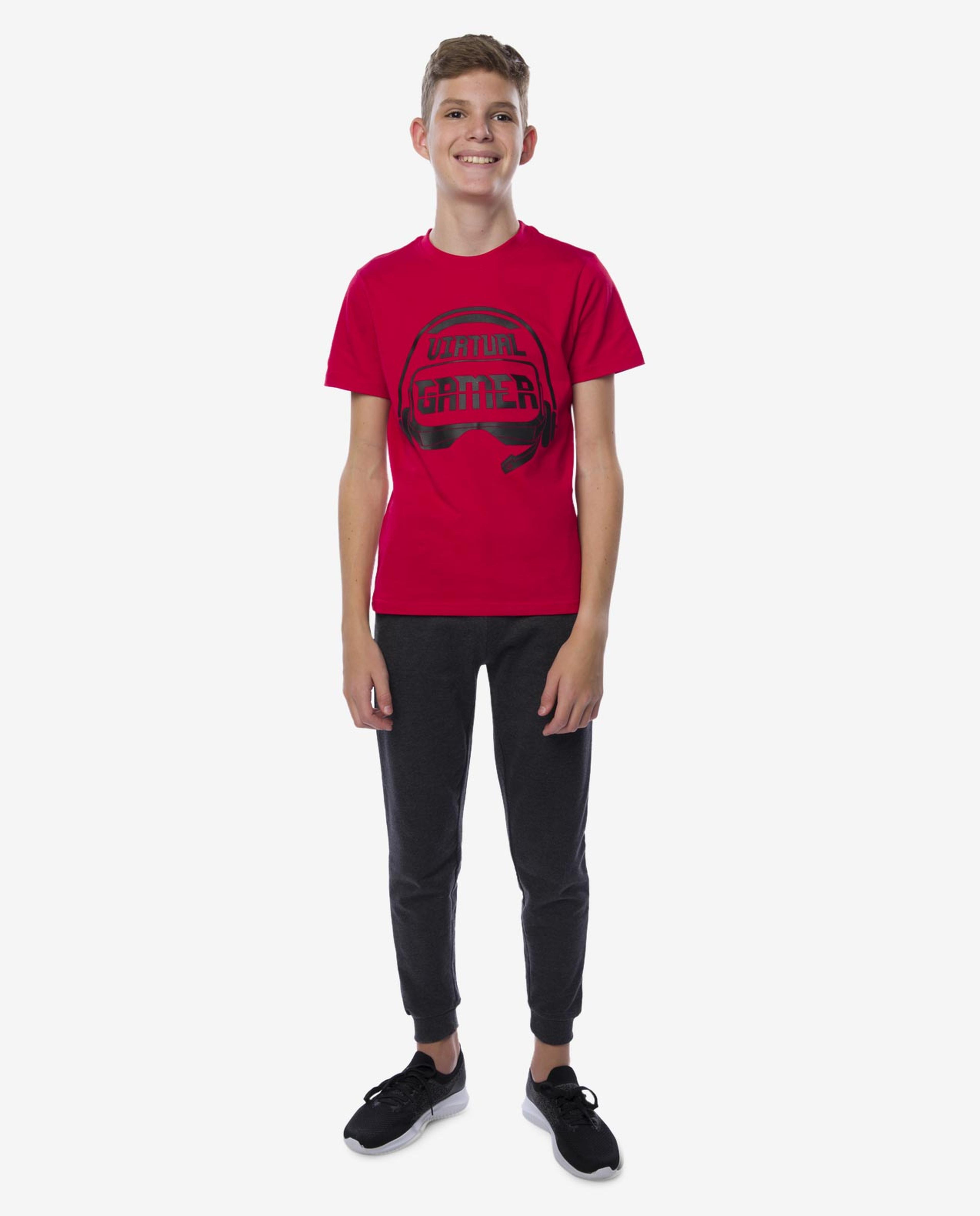 Red Short Sleeve Basic Tee