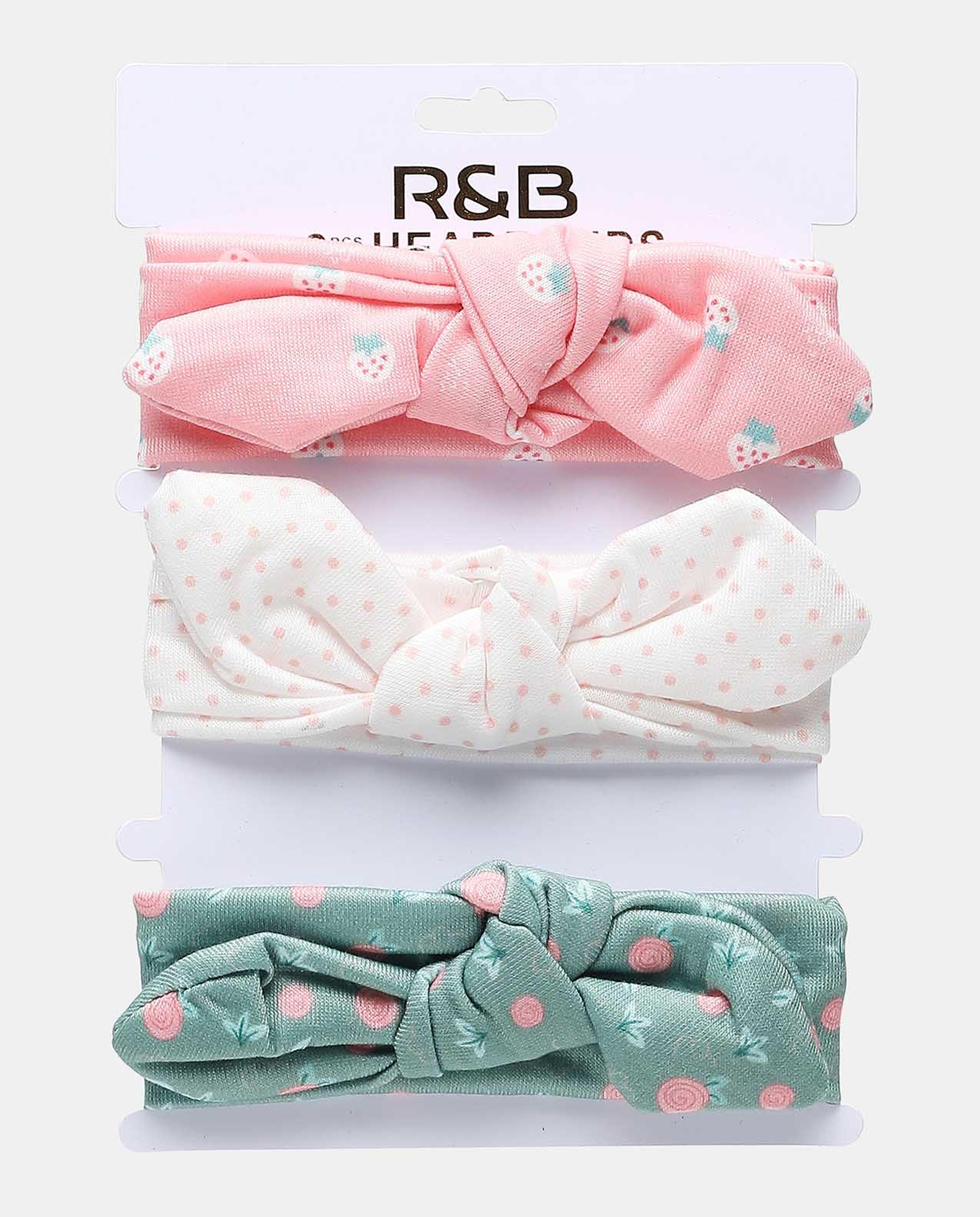 R&B Multicolored Pack of 3 Knotted Headband