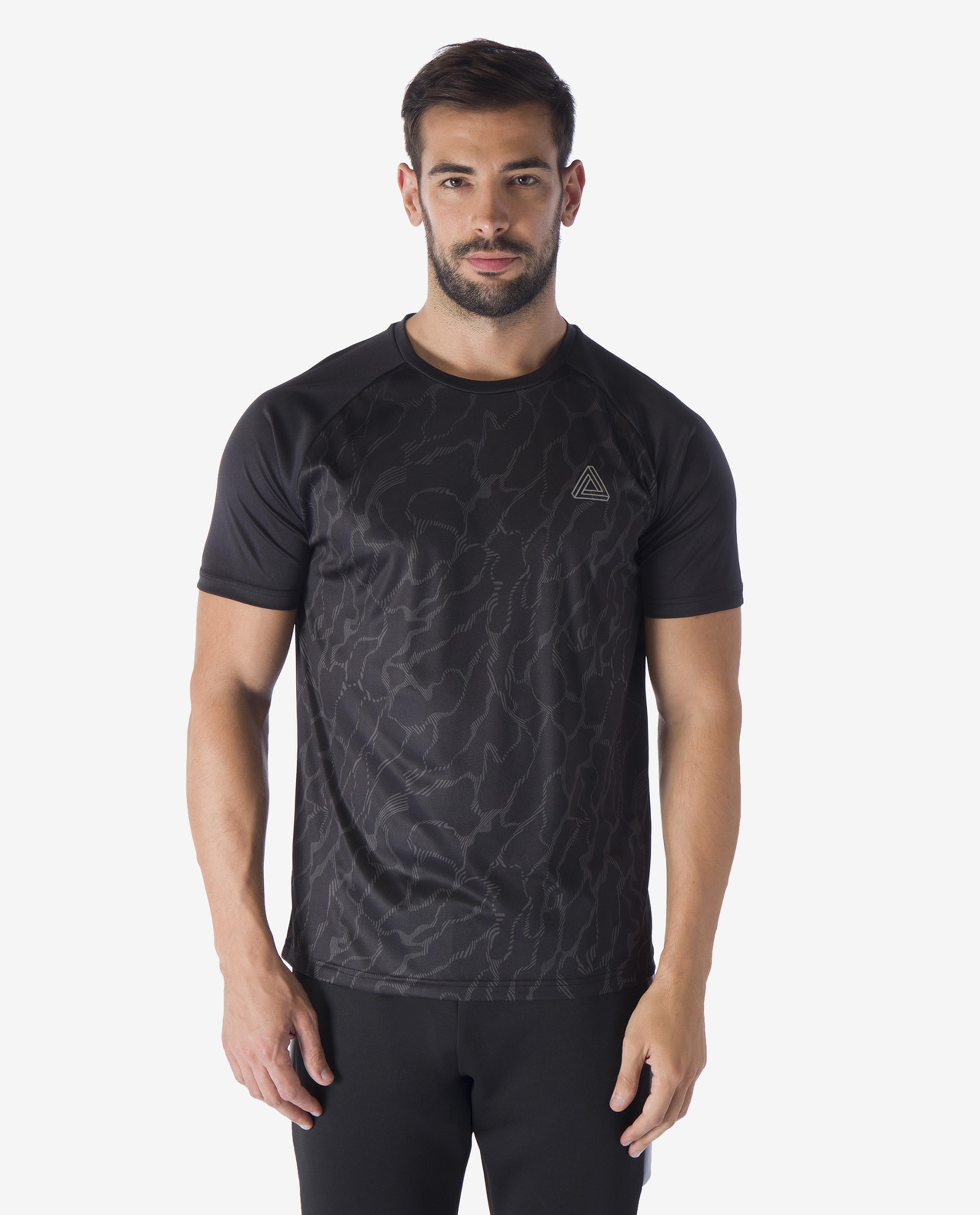 Black Round Neck Graphic Design T-Shirt