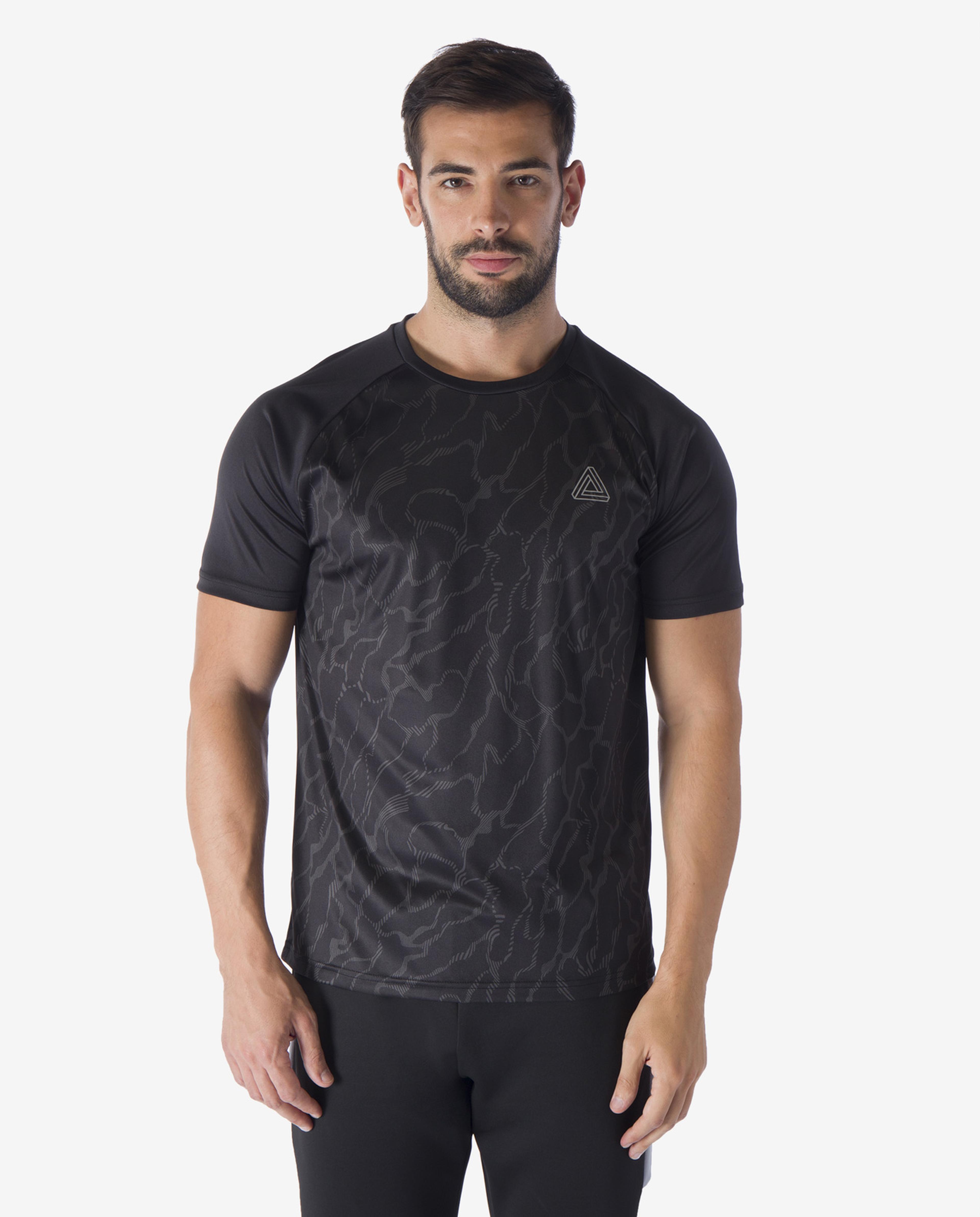Black Round Neck Graphic Design T-Shirt