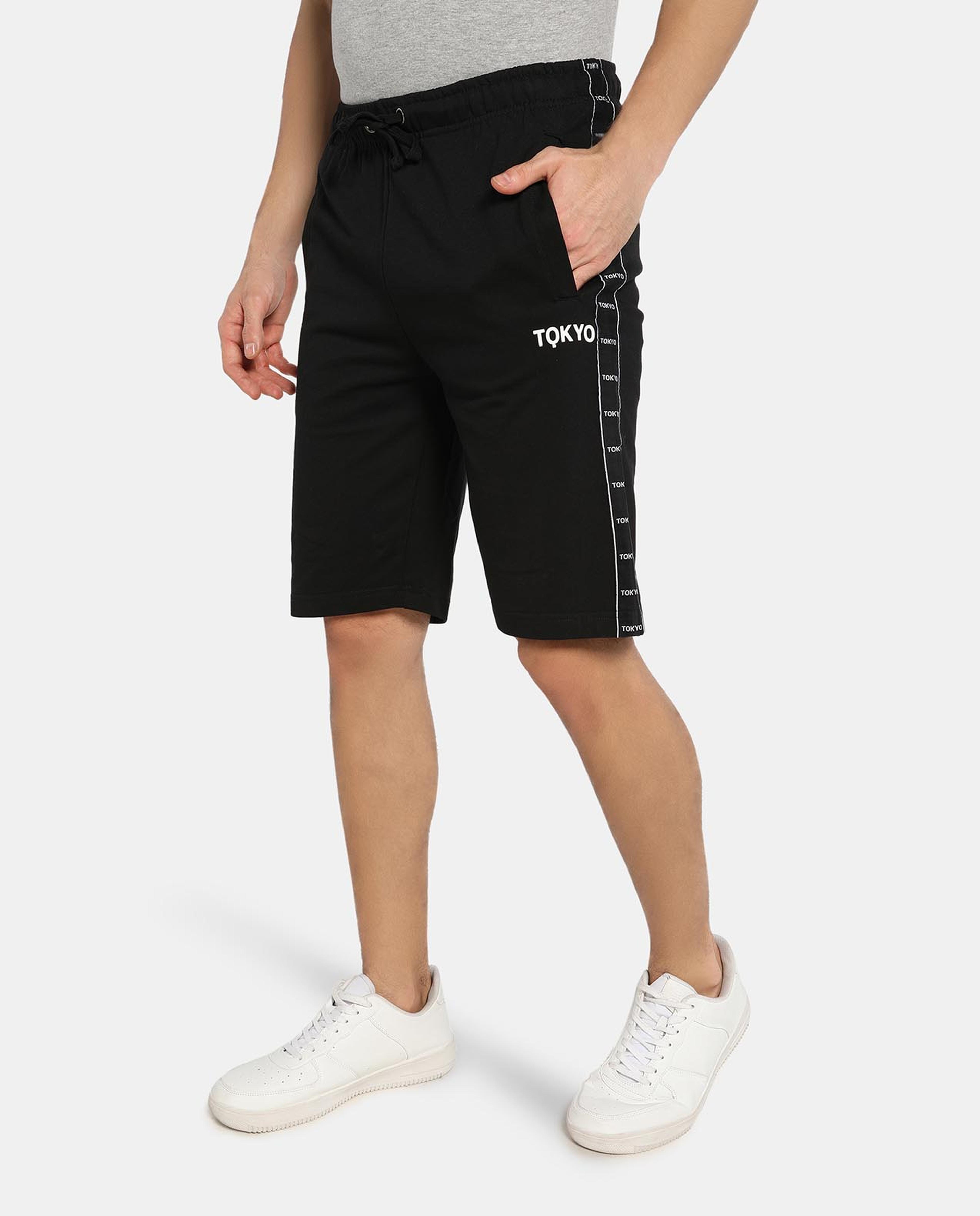 Black Casual Knit Shorts