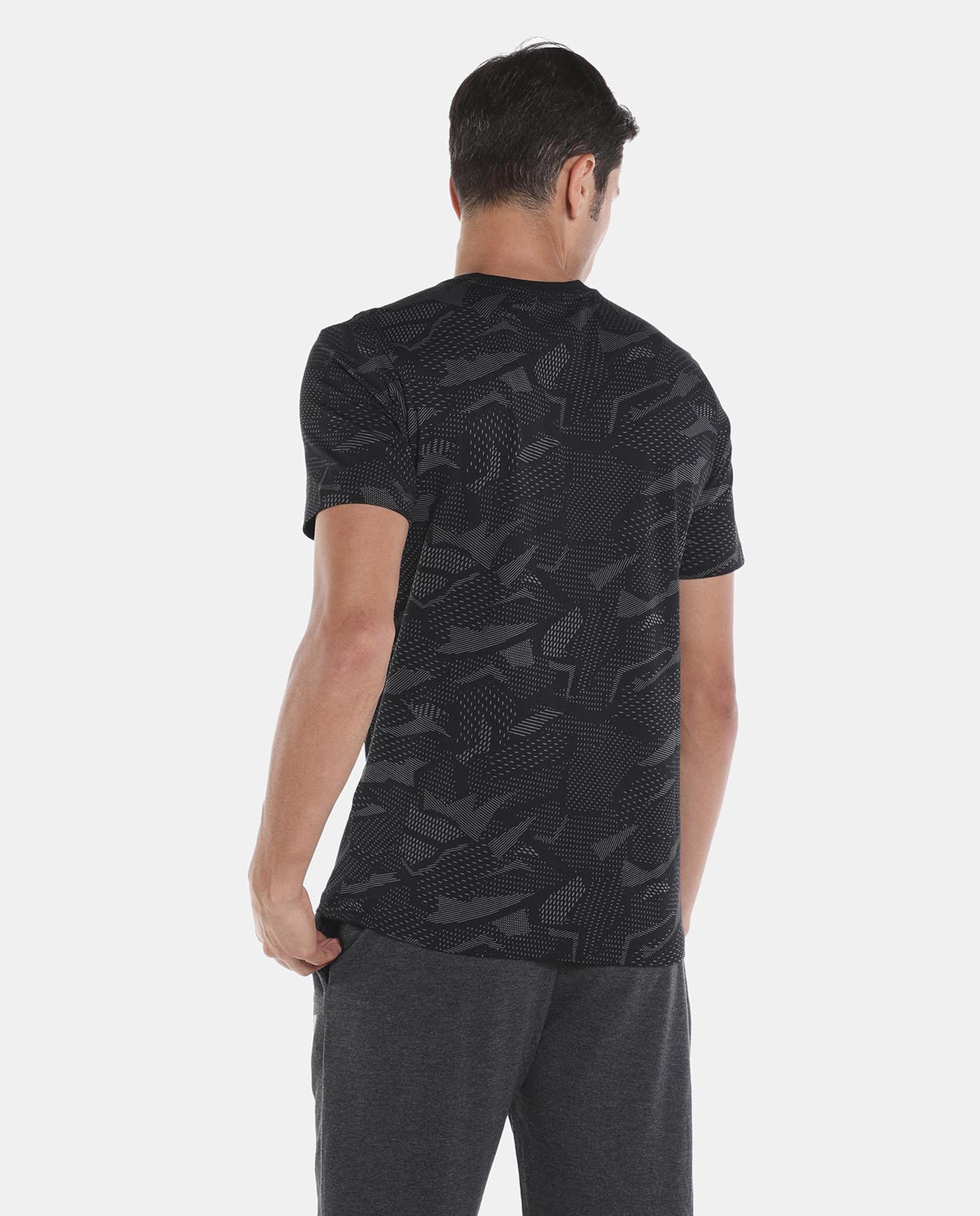 Black Basic Printed T-Shirt