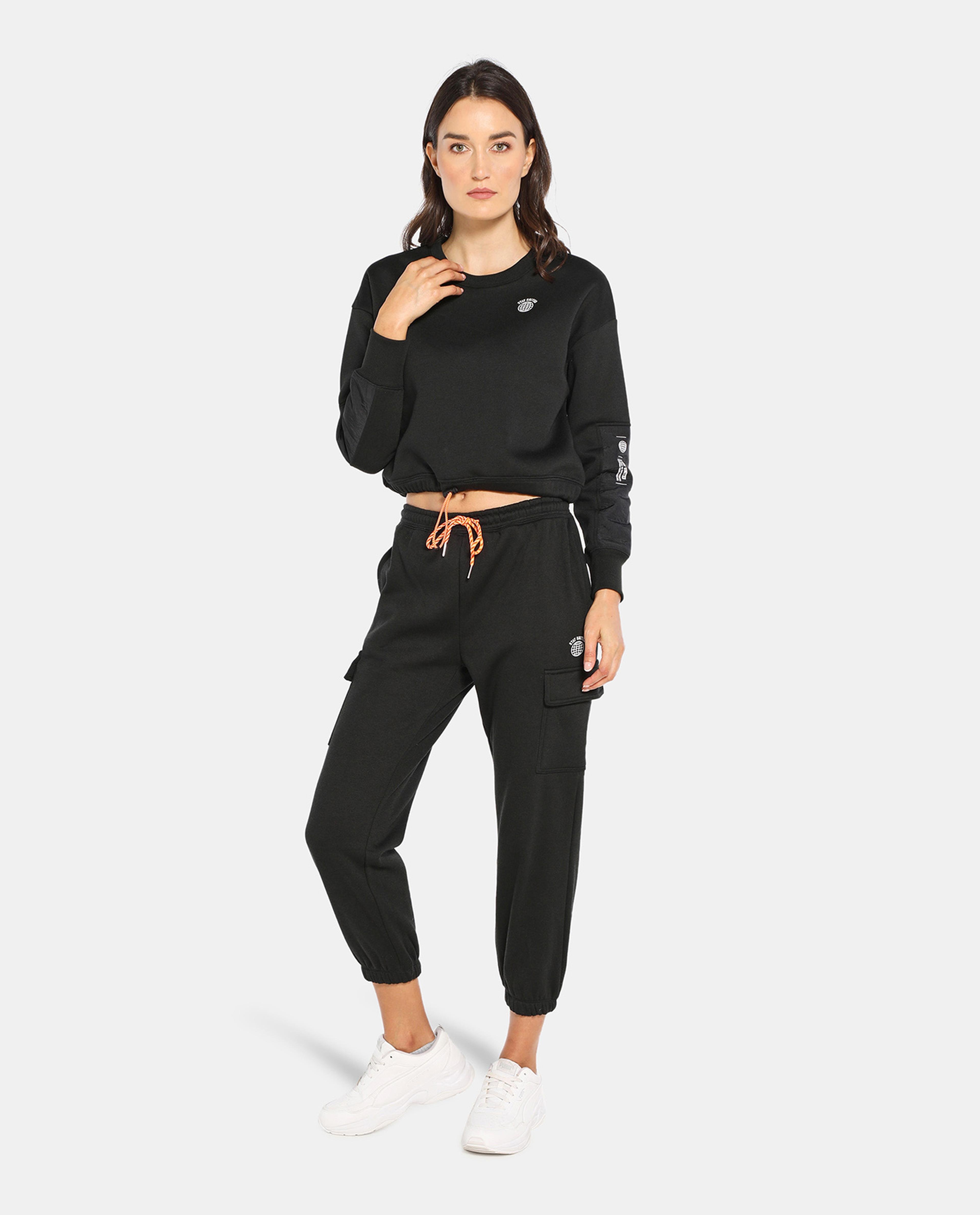 Black Polyester Sweater Top