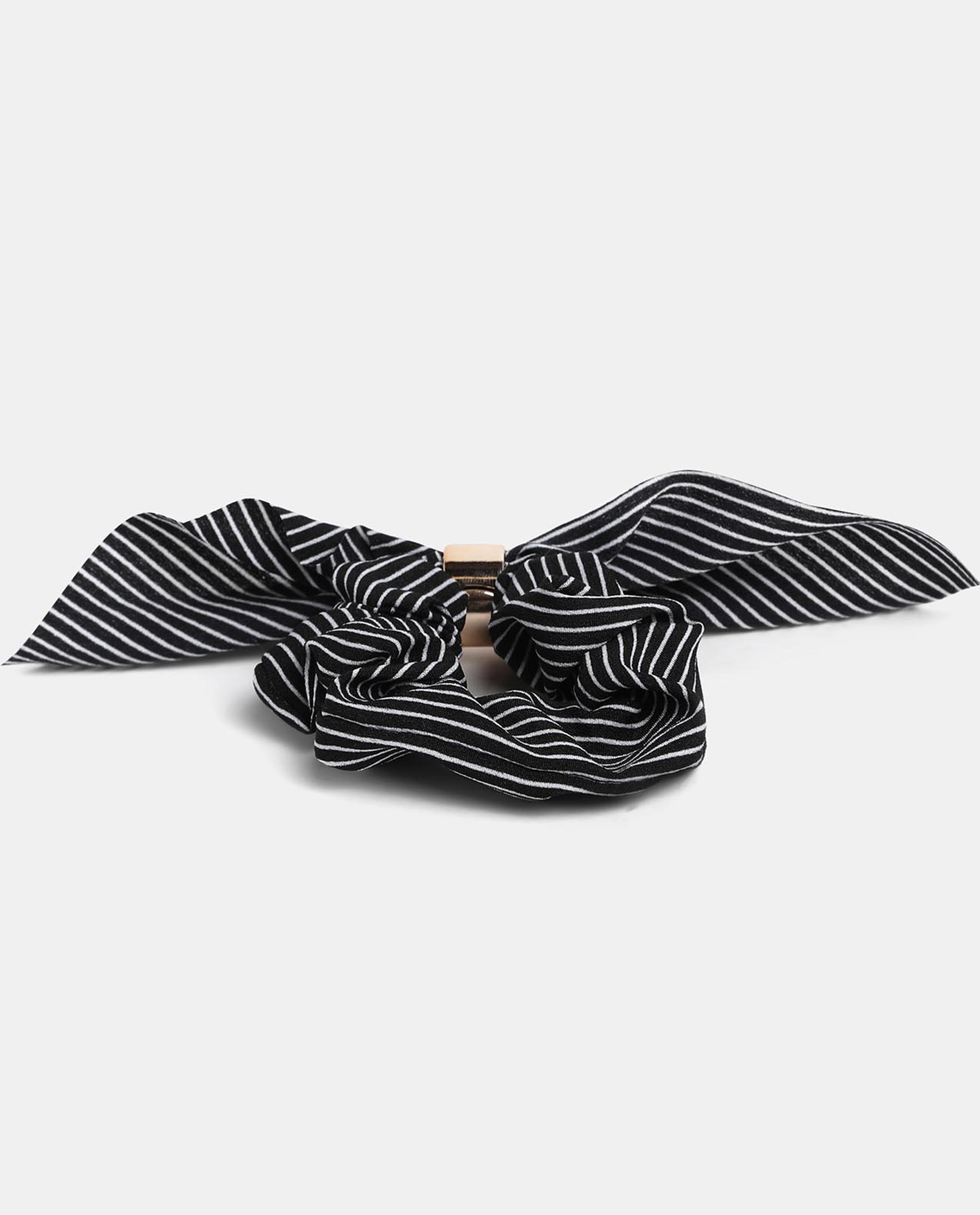 Black Pattern Hair Scrunch Rubber band
