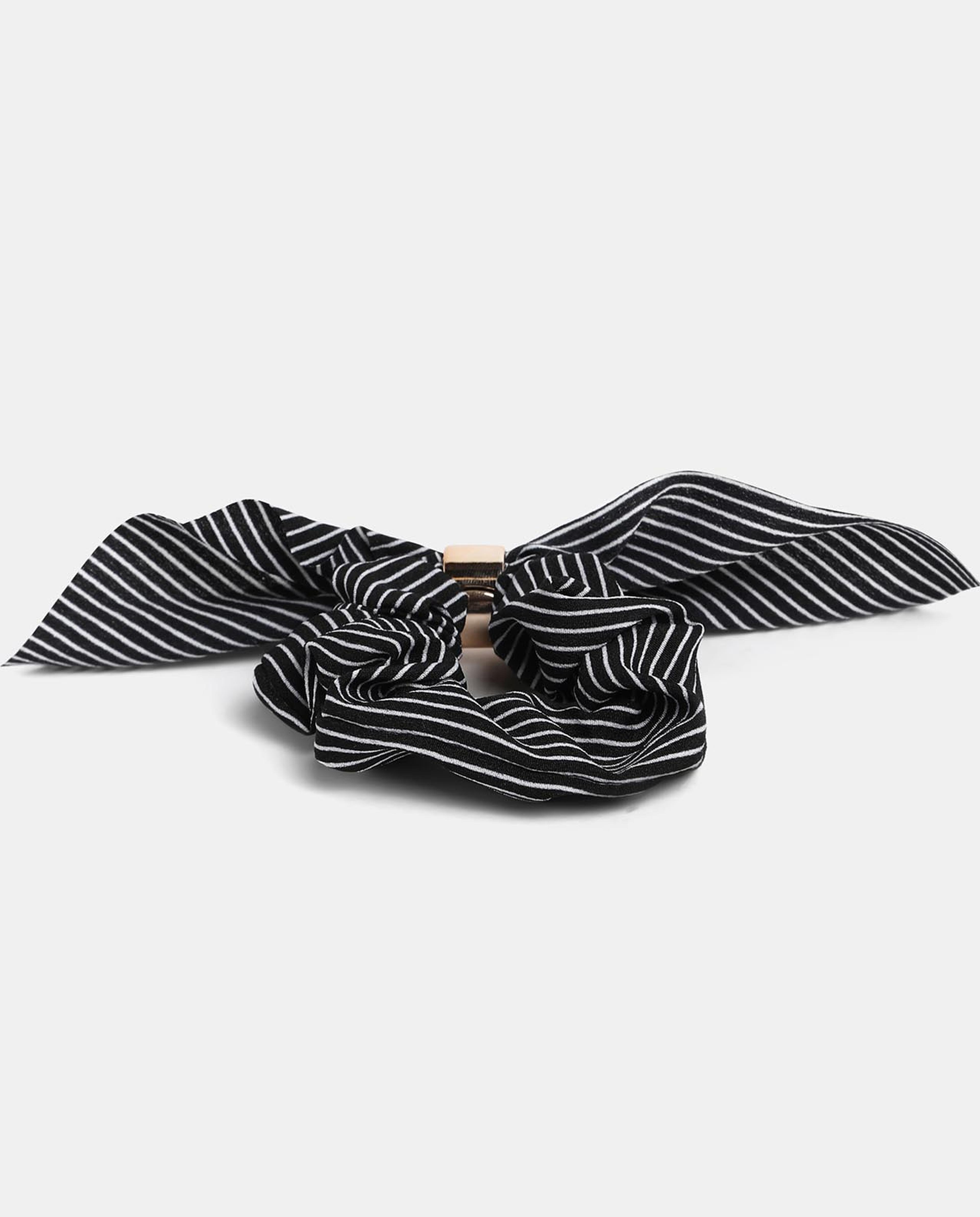 Black Pattern Hair Scrunch Rubber band