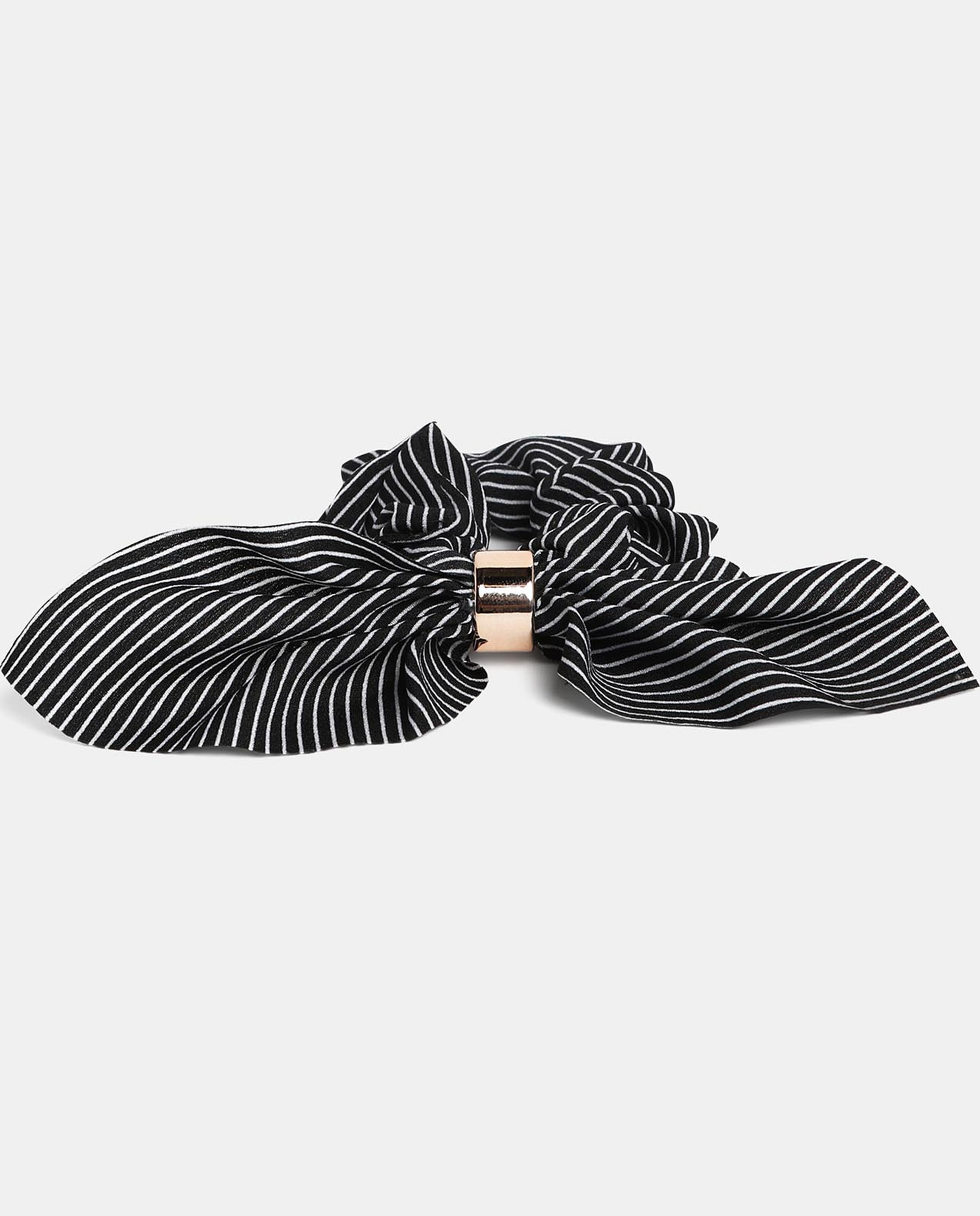 Black Pattern Hair Scrunch Rubber band