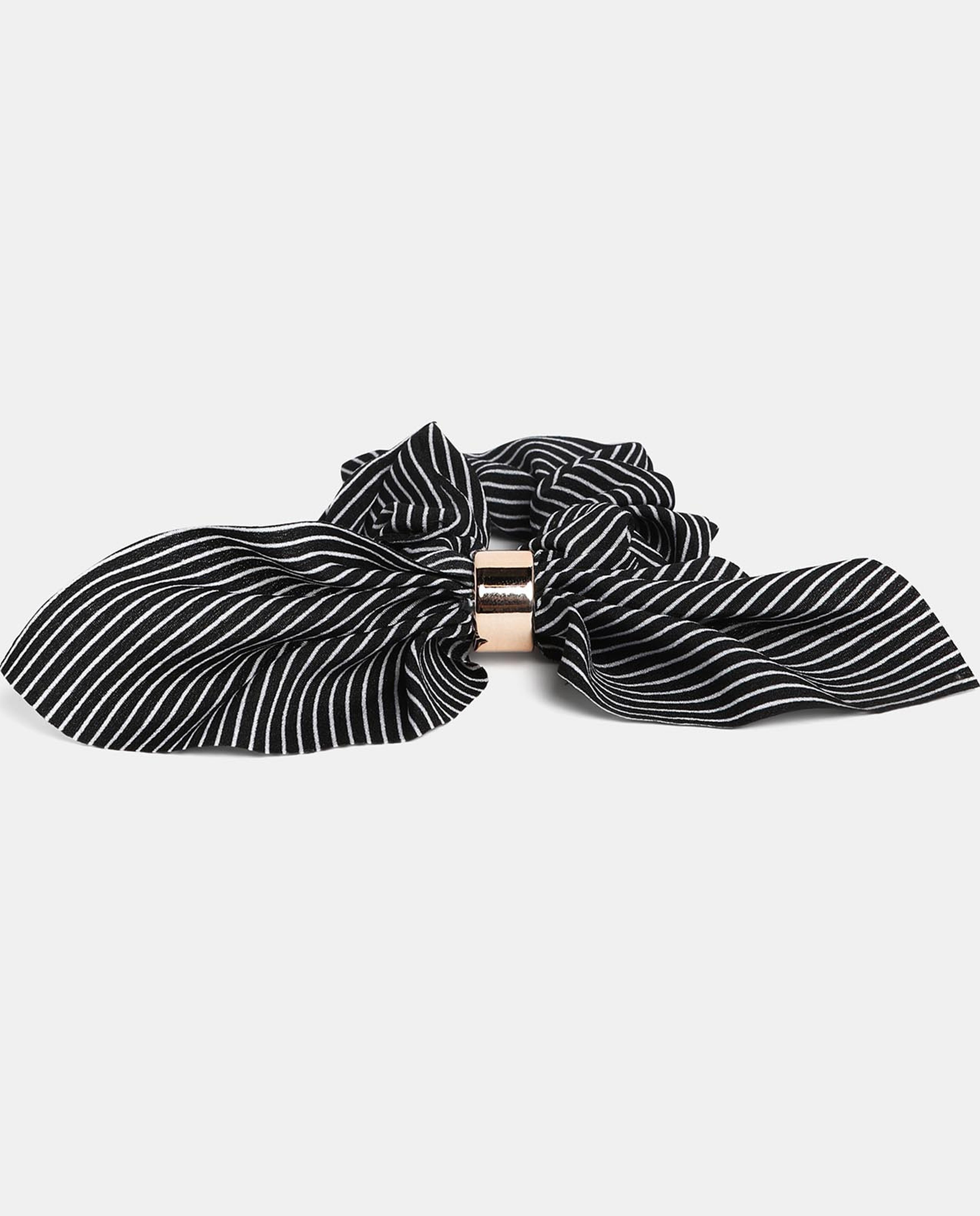 Black Pattern Hair Scrunch Rubber band