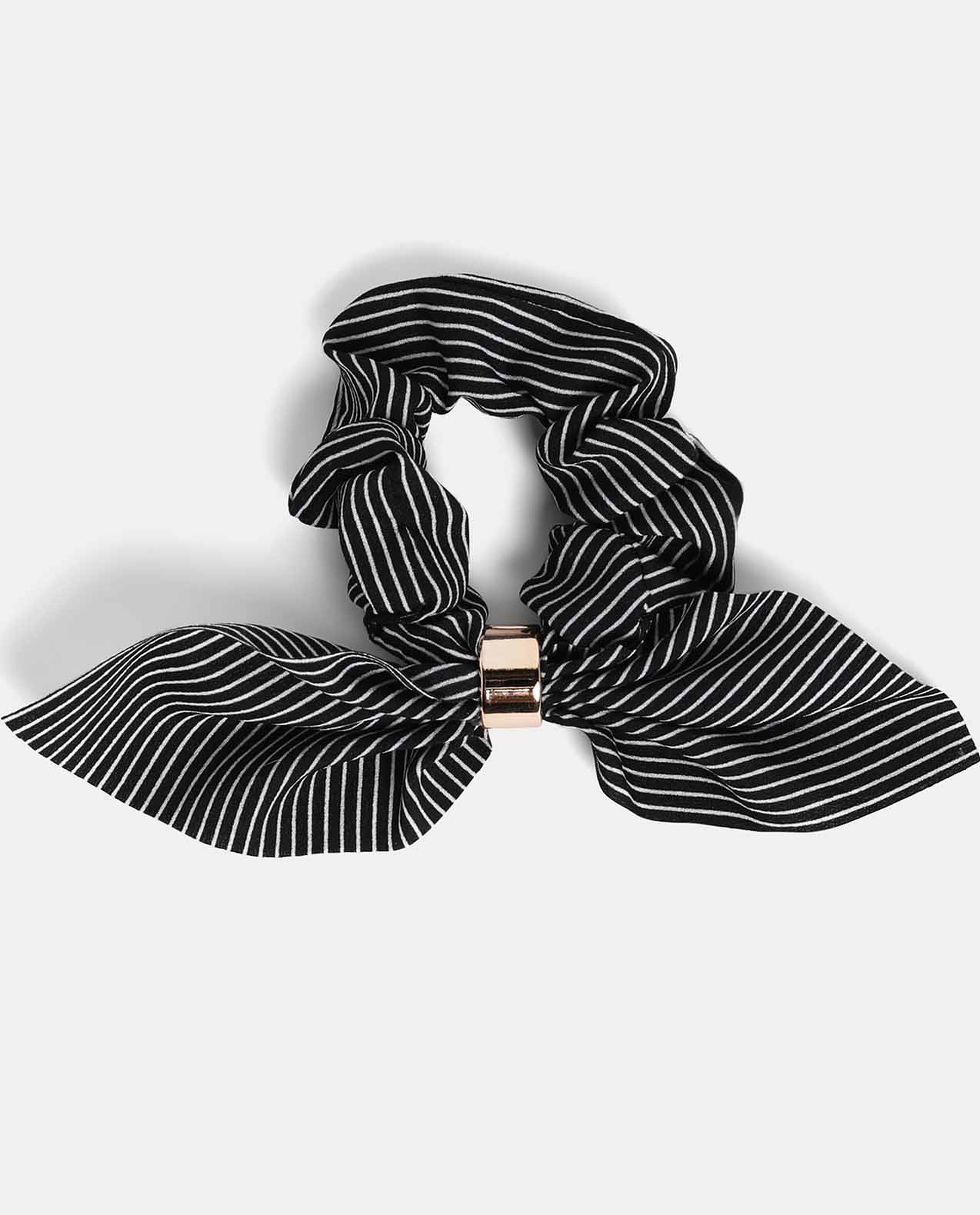 Black Pattern Hair Scrunch Rubber band