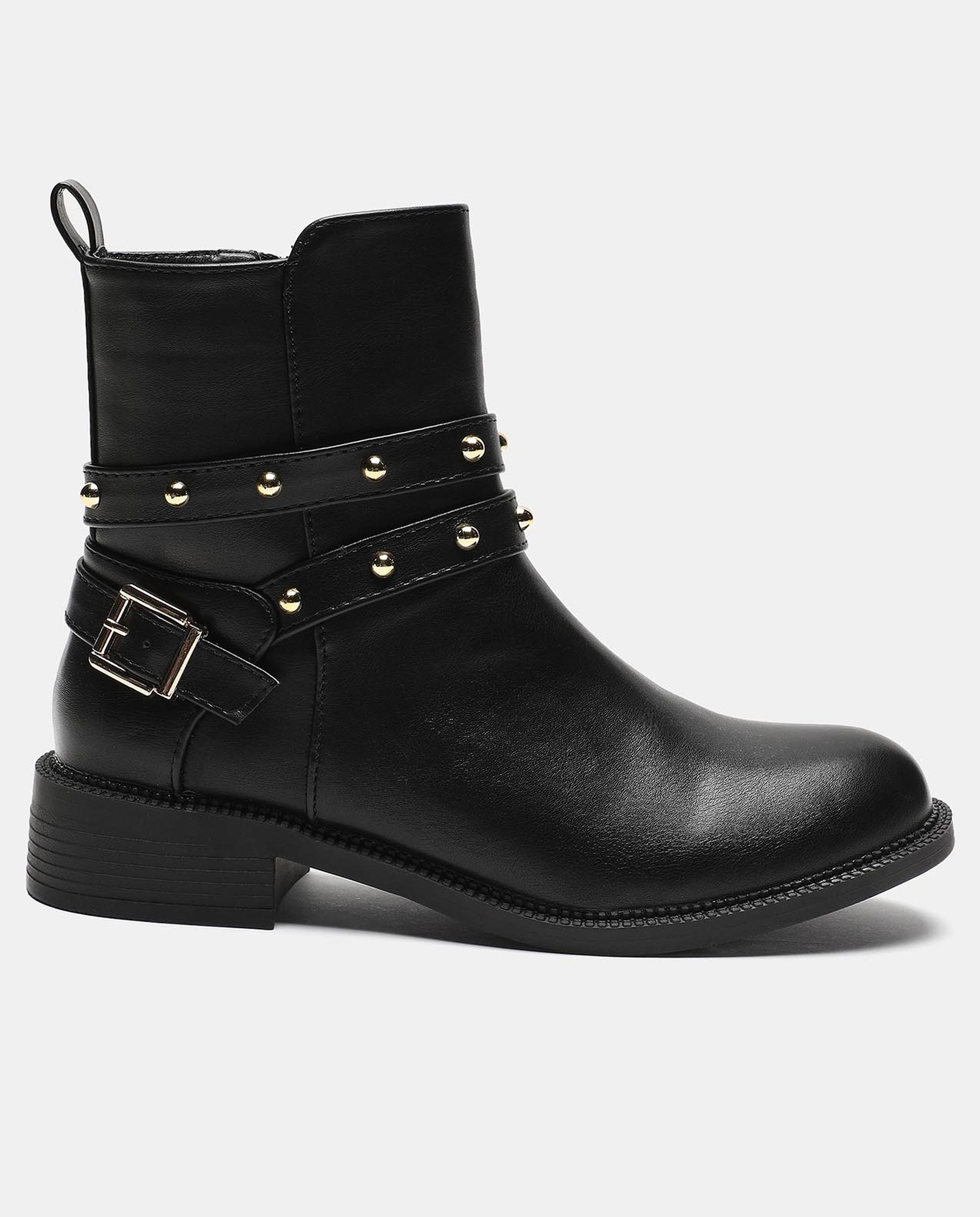Black Monochrome Leather Boots
