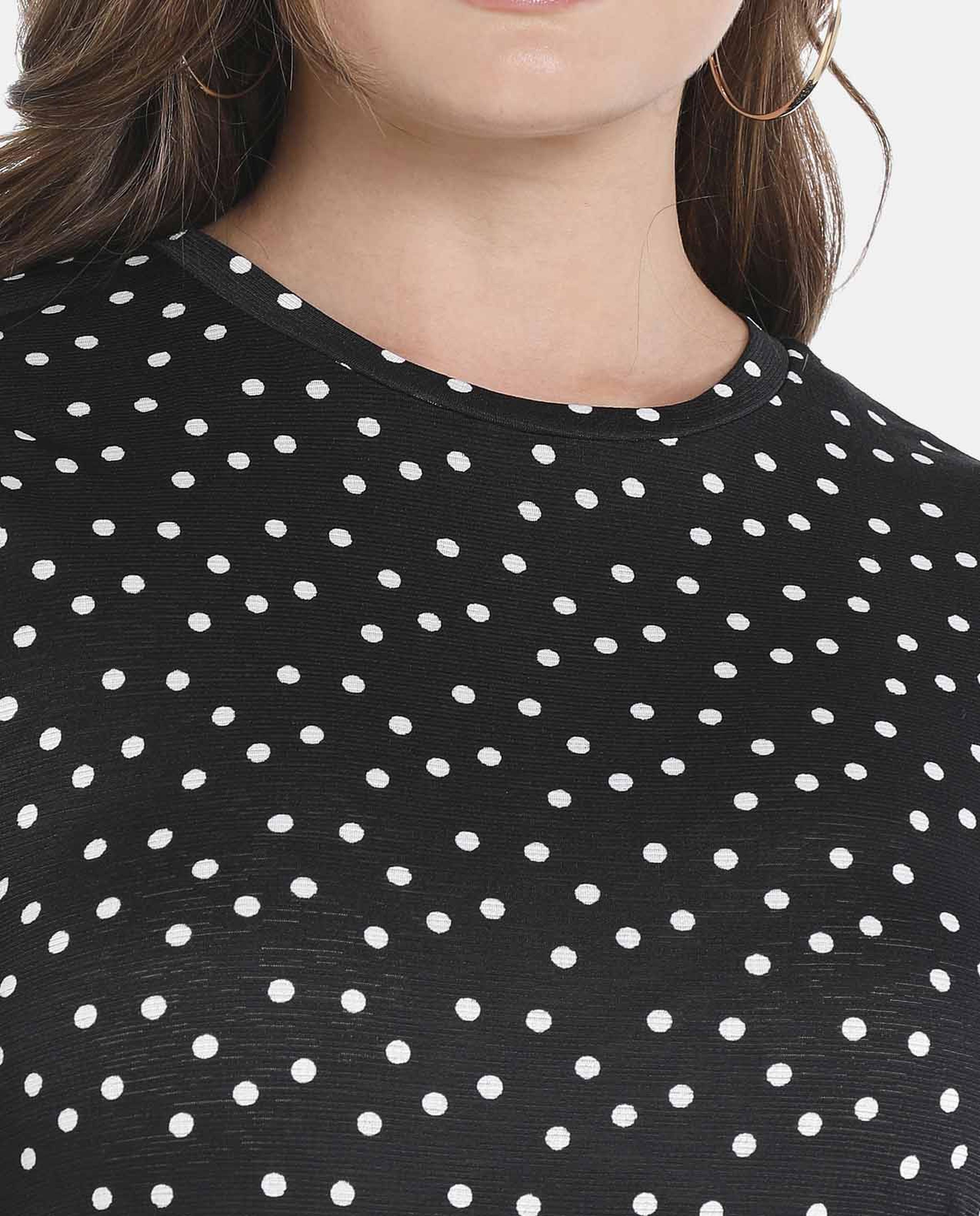 Black Polka Dot Tiered Dress