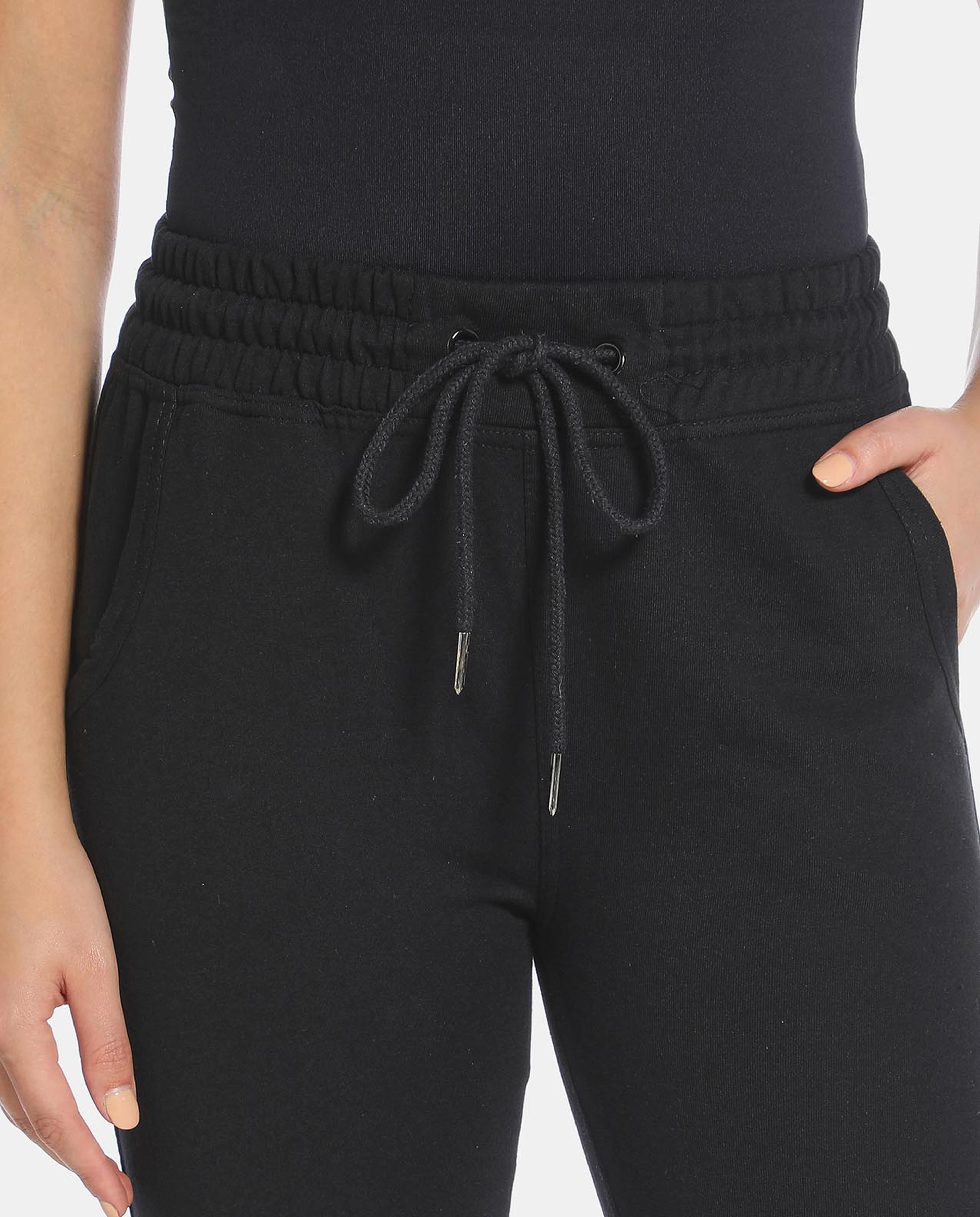 R&B Black Skinny Fit Track Pants