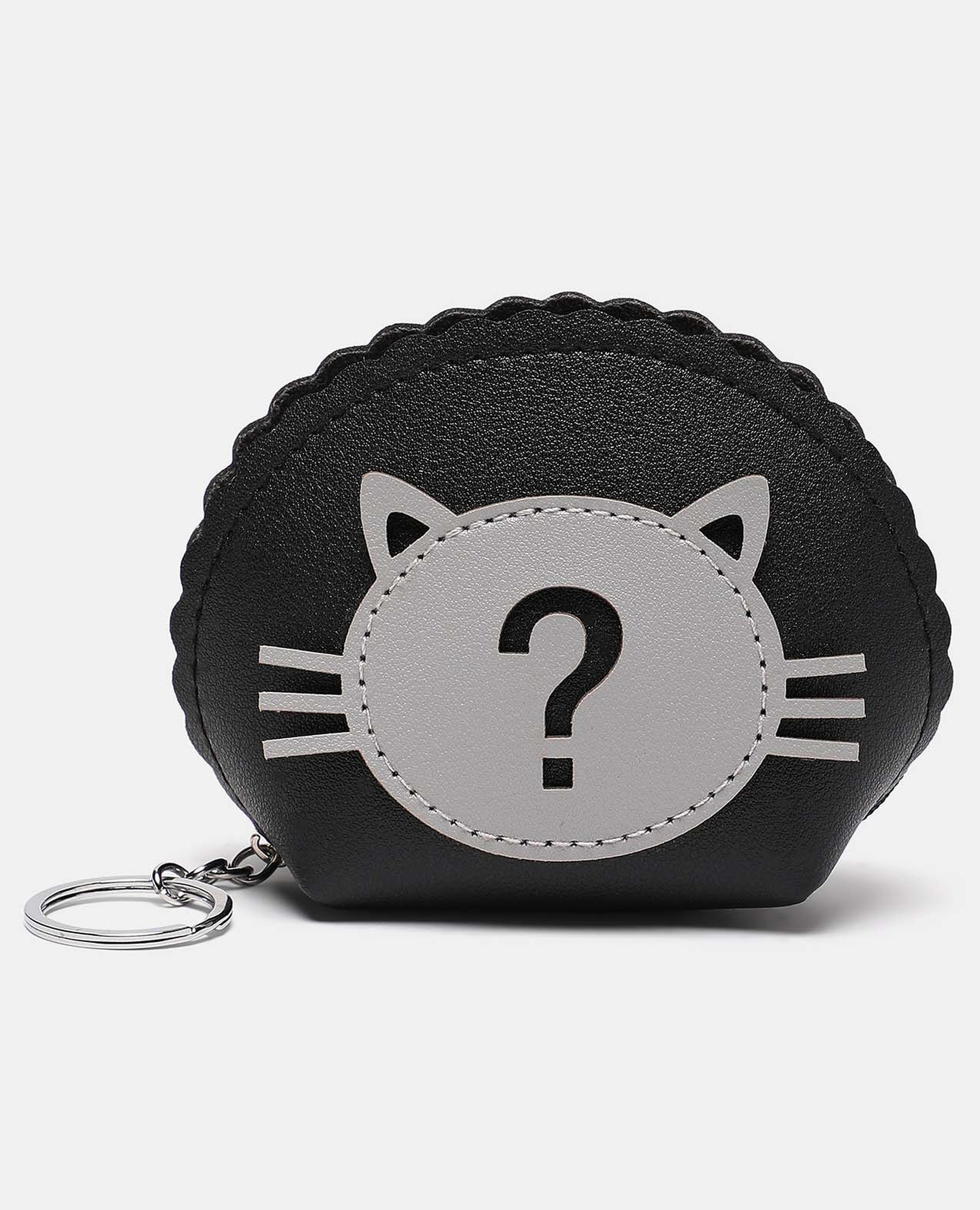 Black Animal Printed Coin Pouch Purse