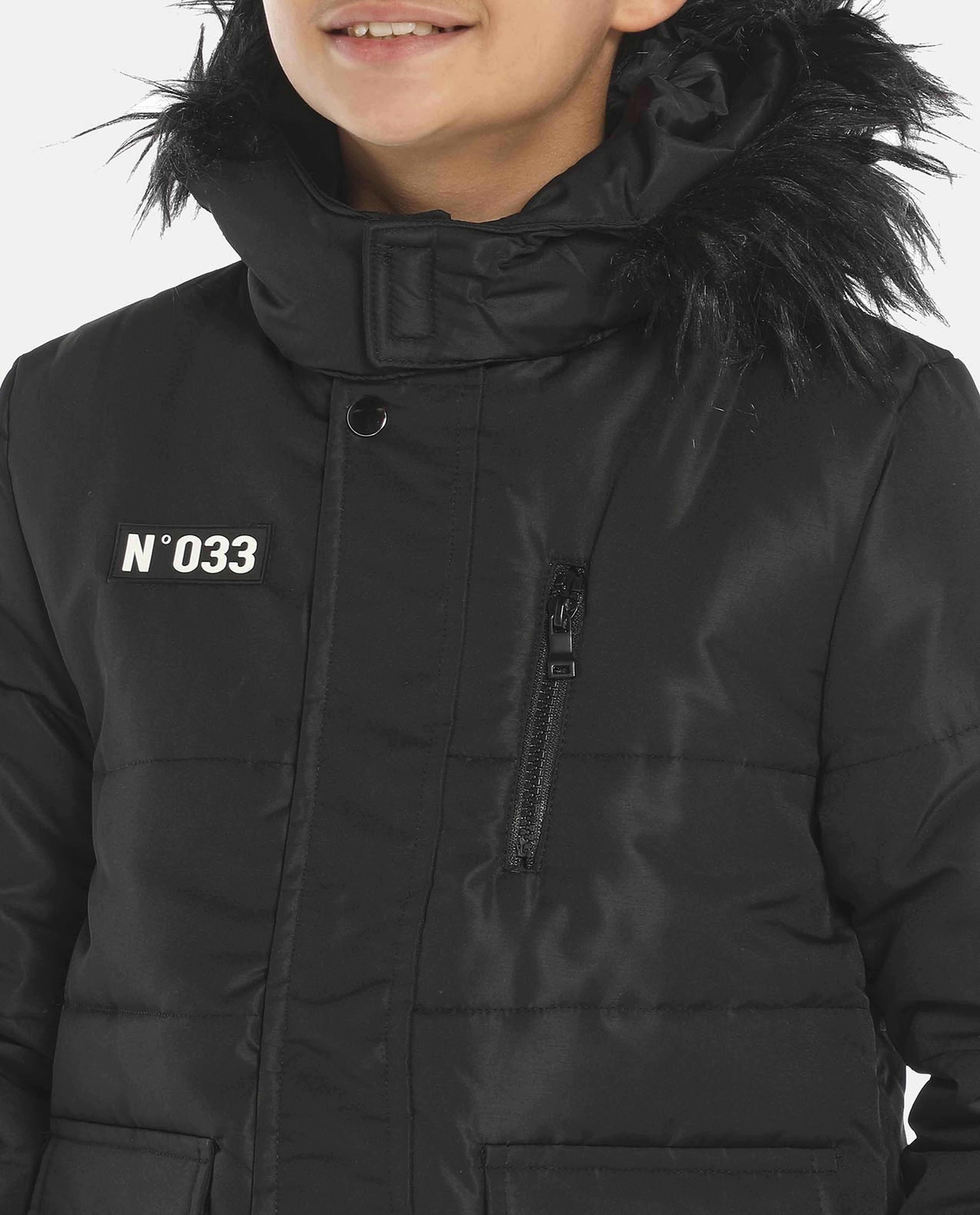 Black Hooded Puffer Jacket
