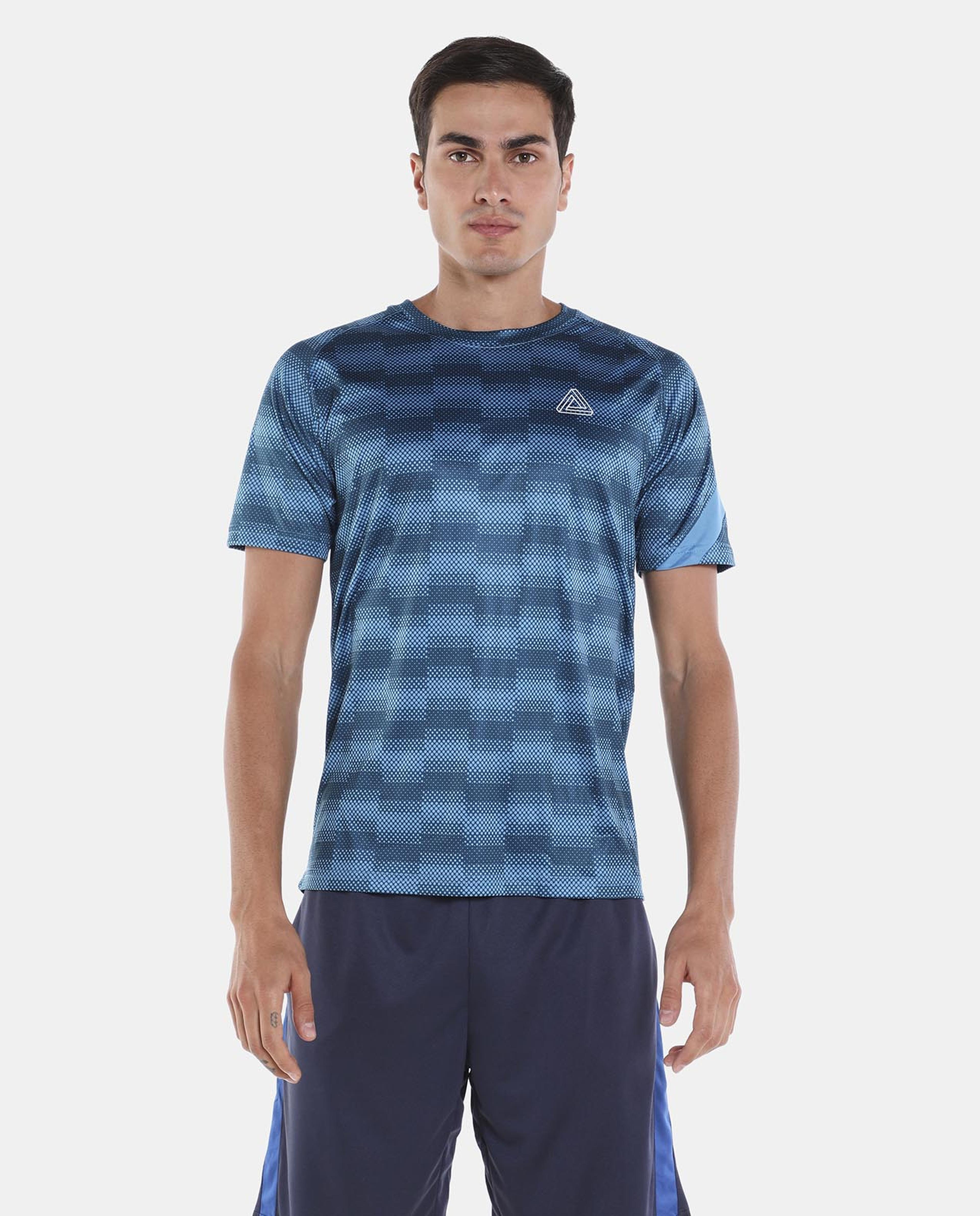 Blue Basic Printed T-Shirt