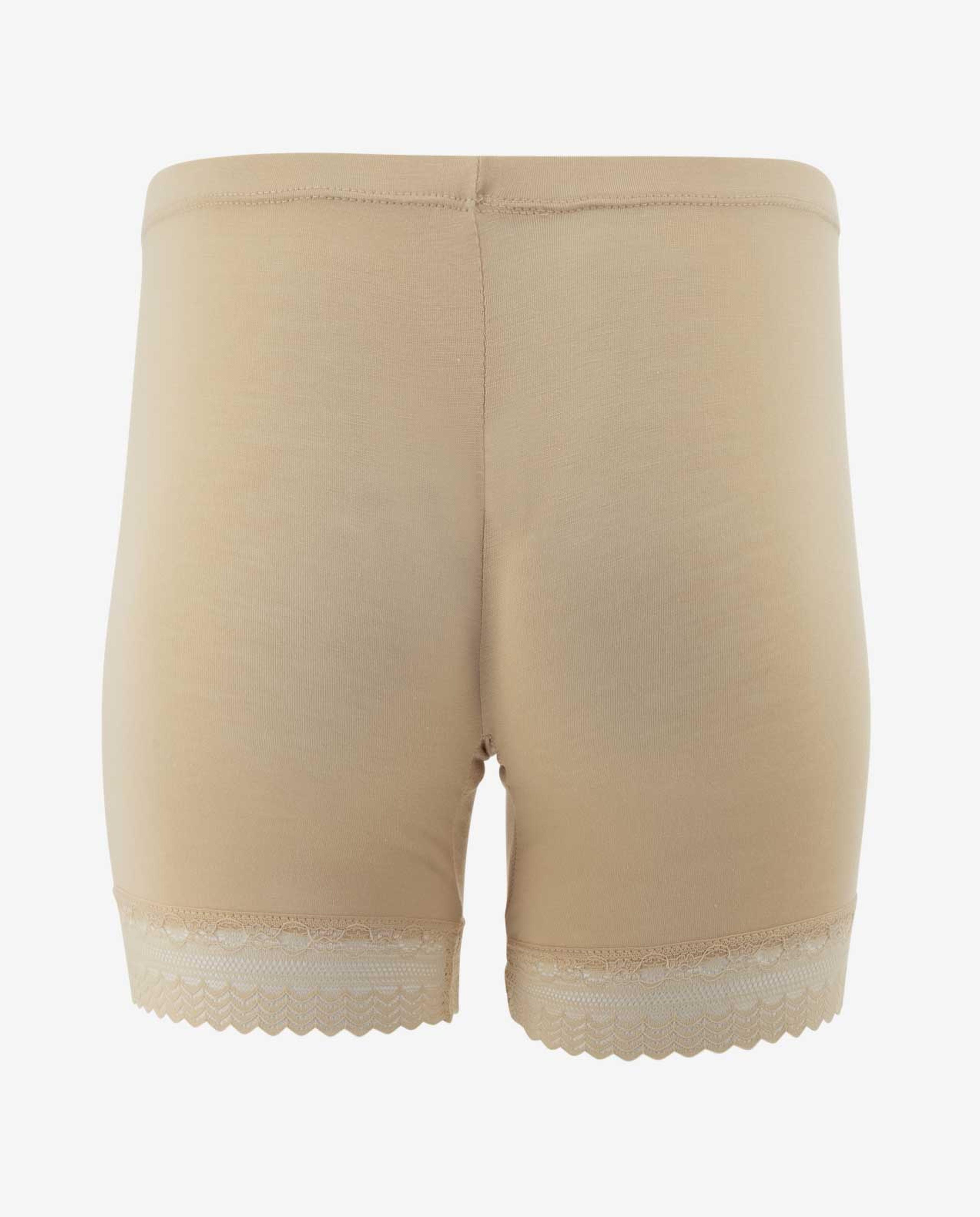 Nude Shorts with Lace Trim