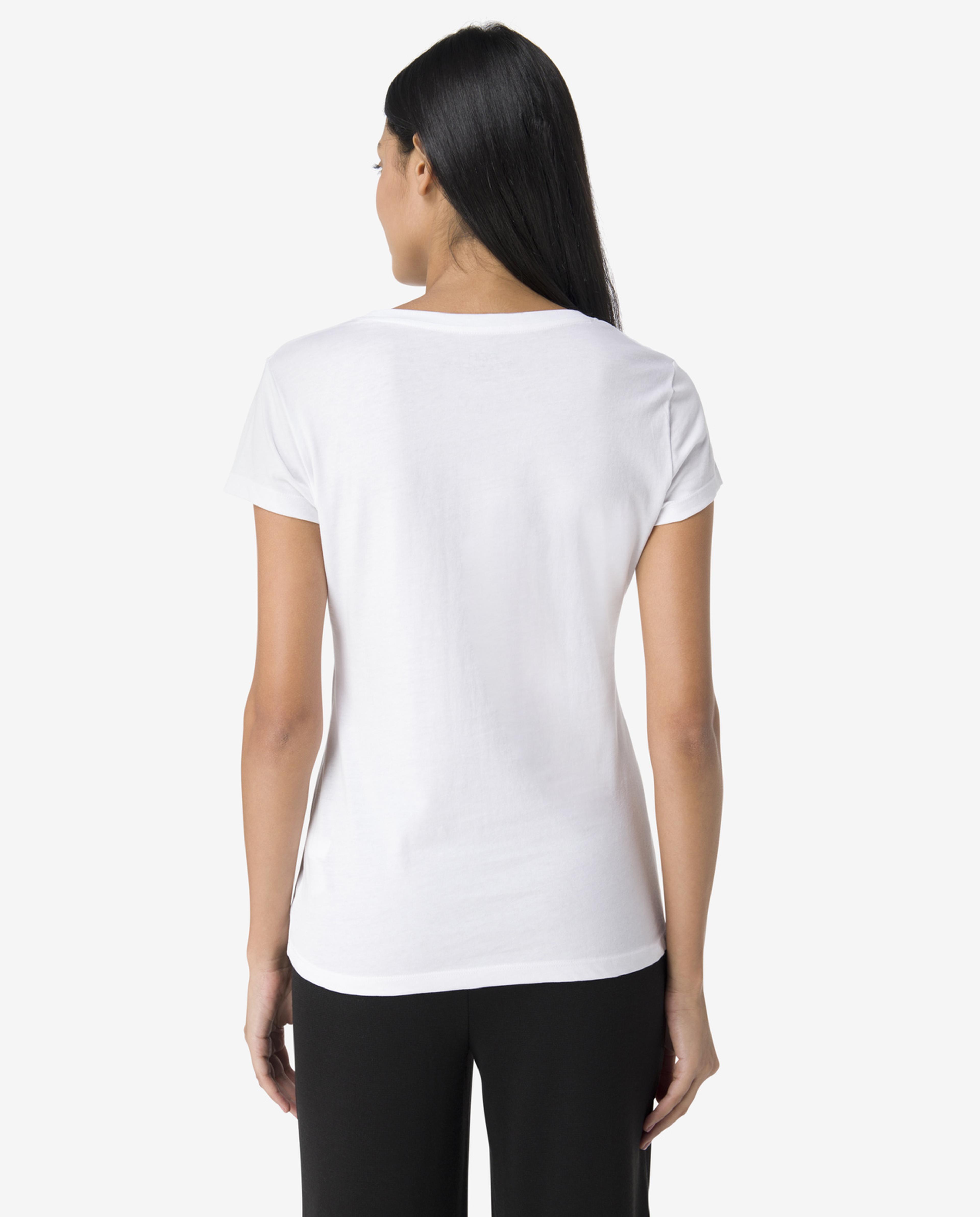 White Tee Round Neck Solid