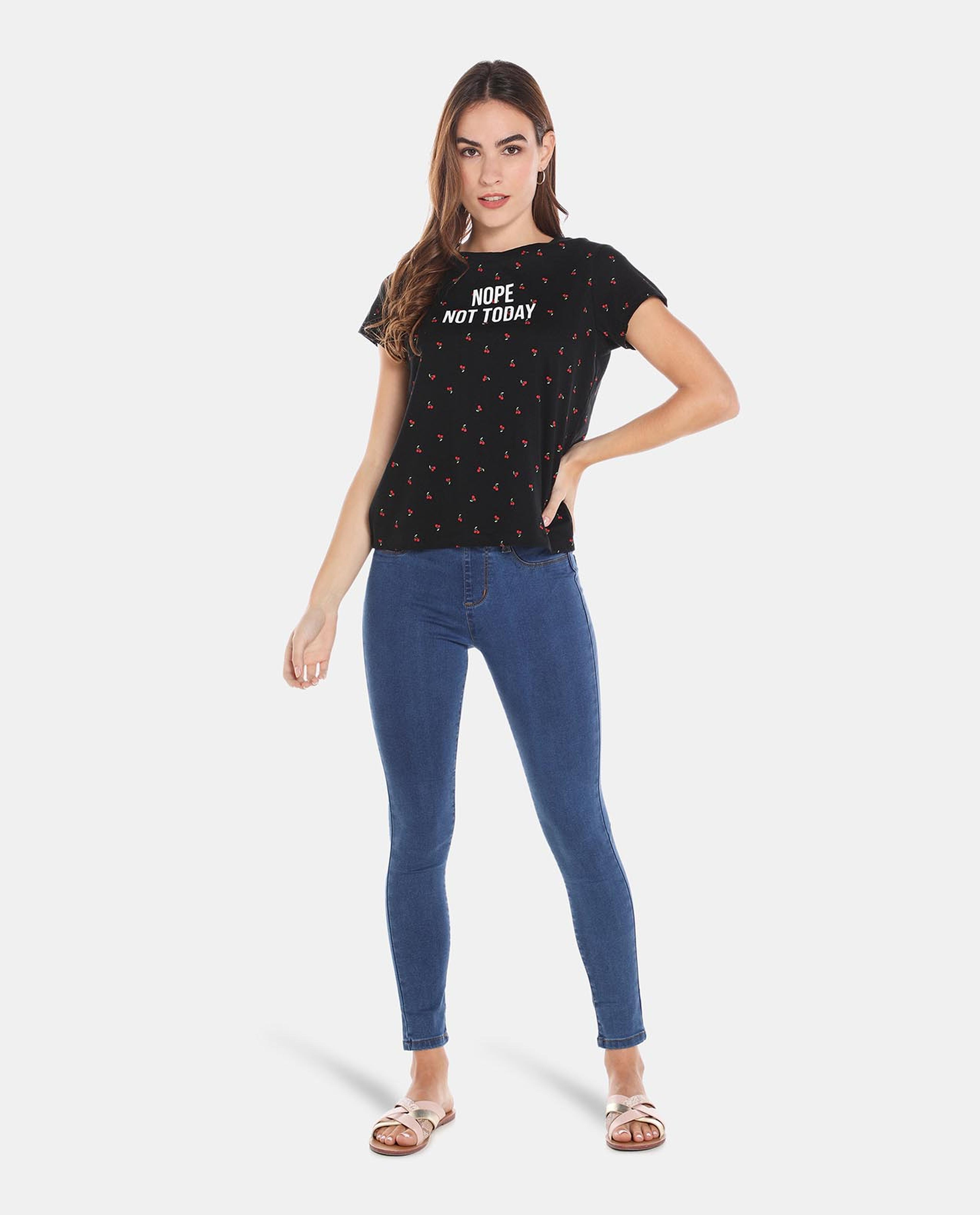 Blue Cotton Denim Jegging