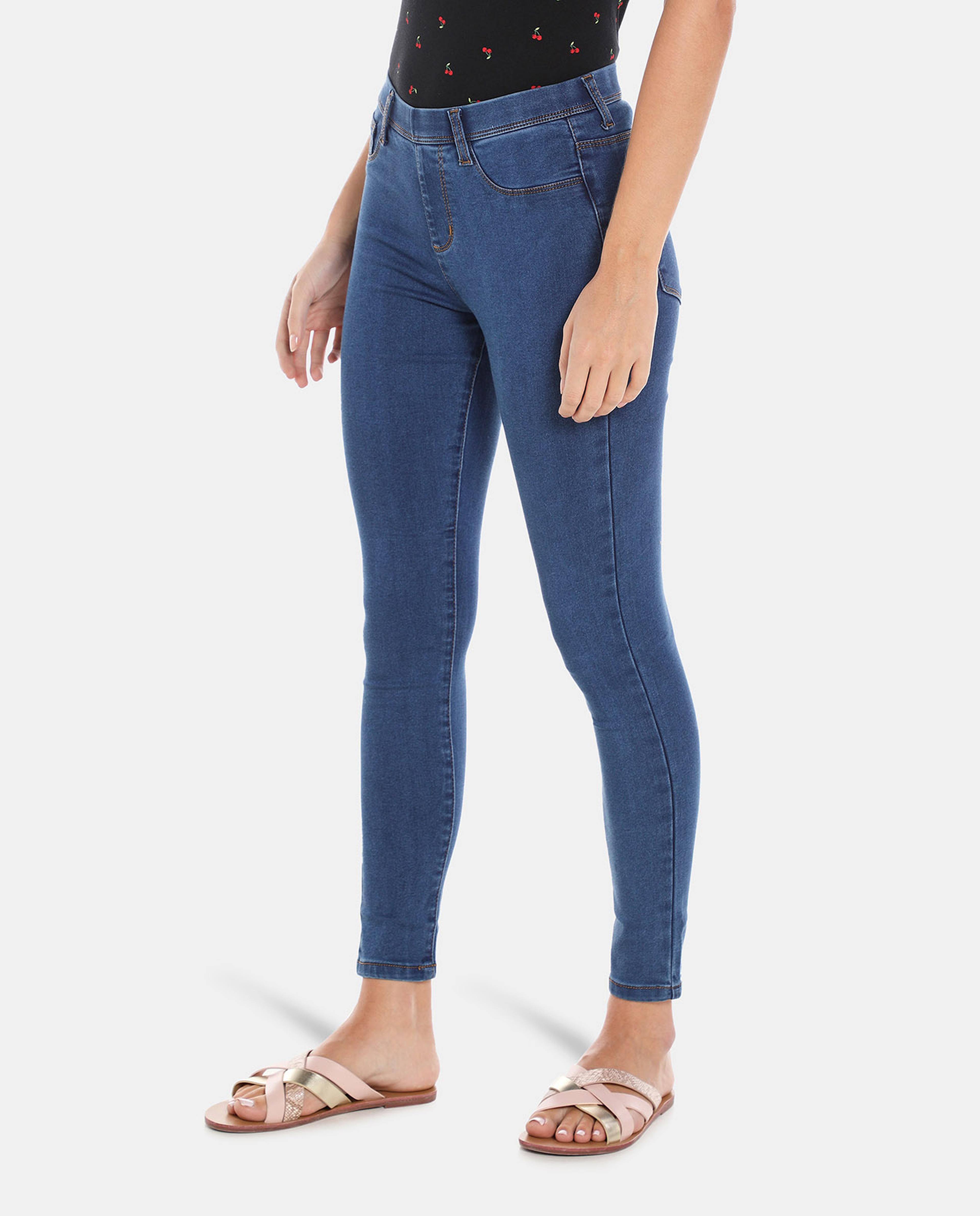 Blue Cotton Denim Jegging