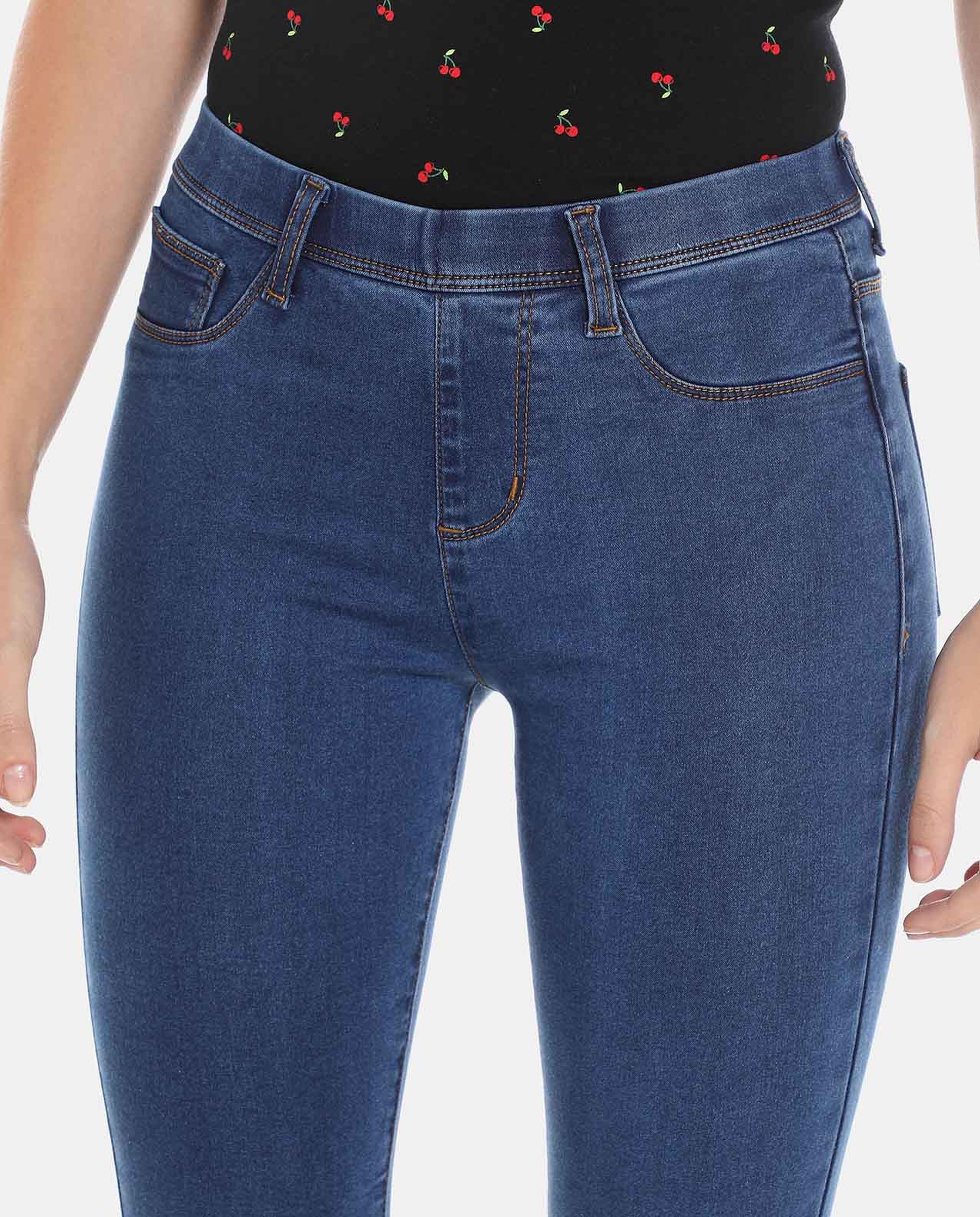 Blue Cotton Denim Jegging