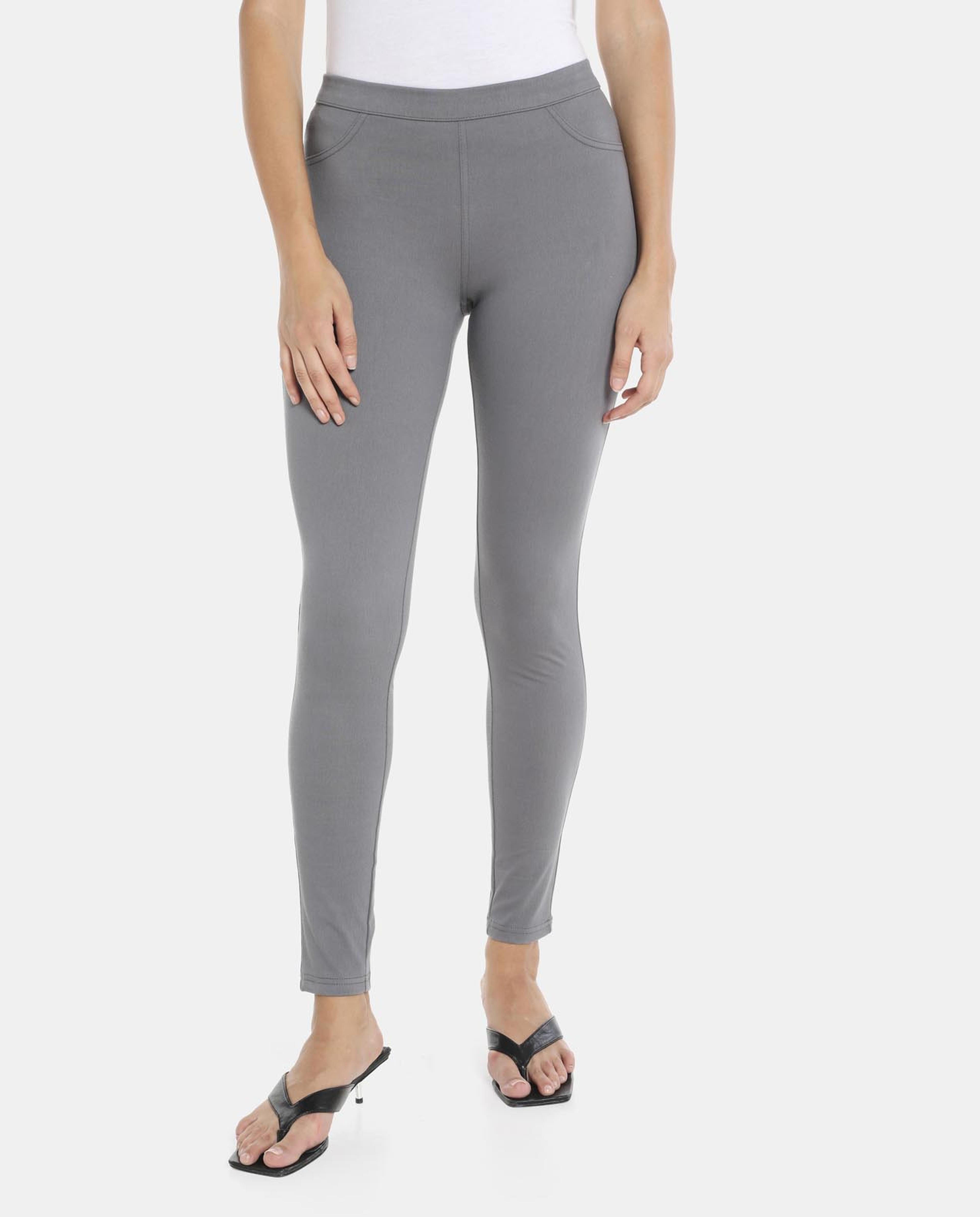 Grey Cotton Casual Jegging