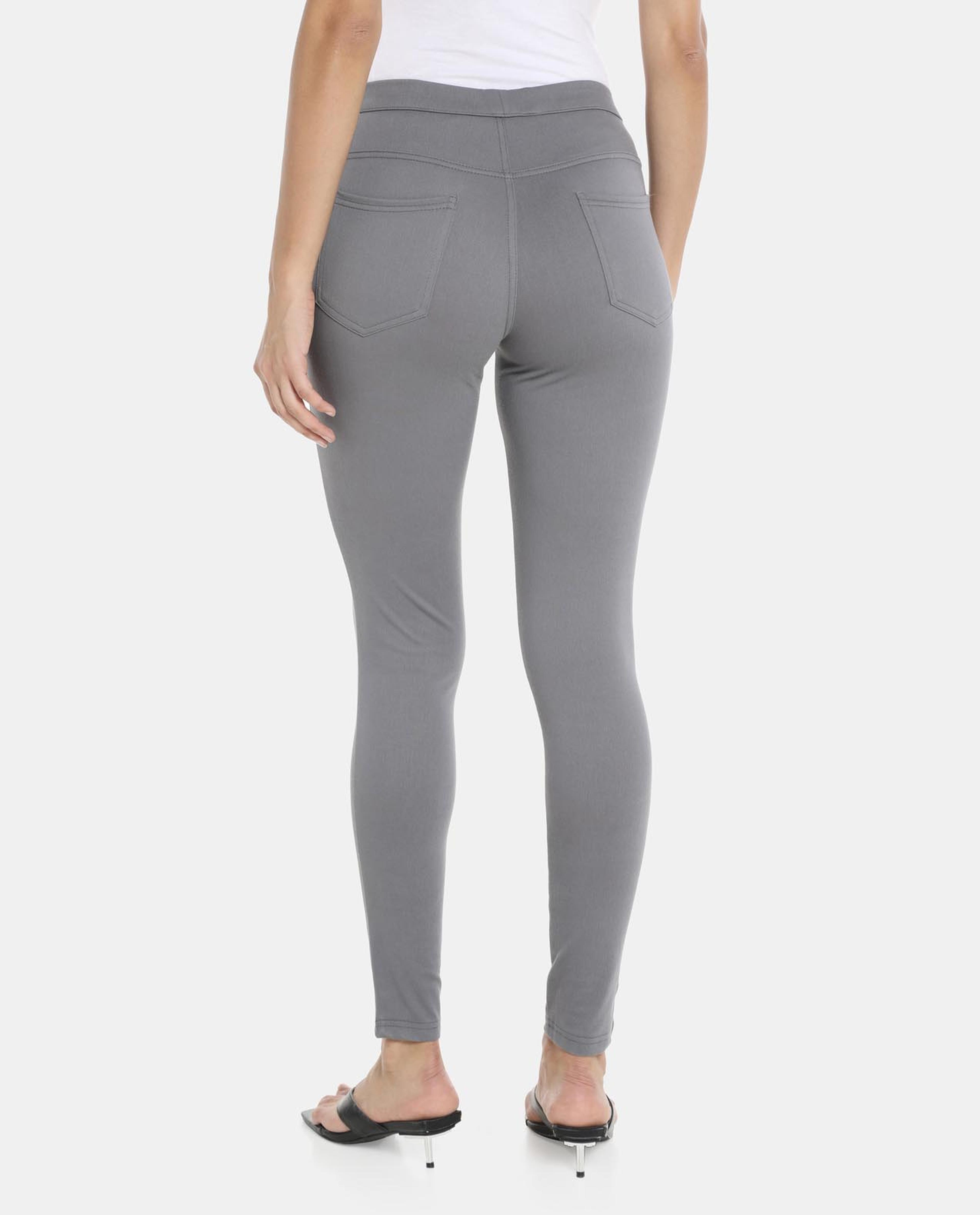 Grey Cotton Casual Jegging