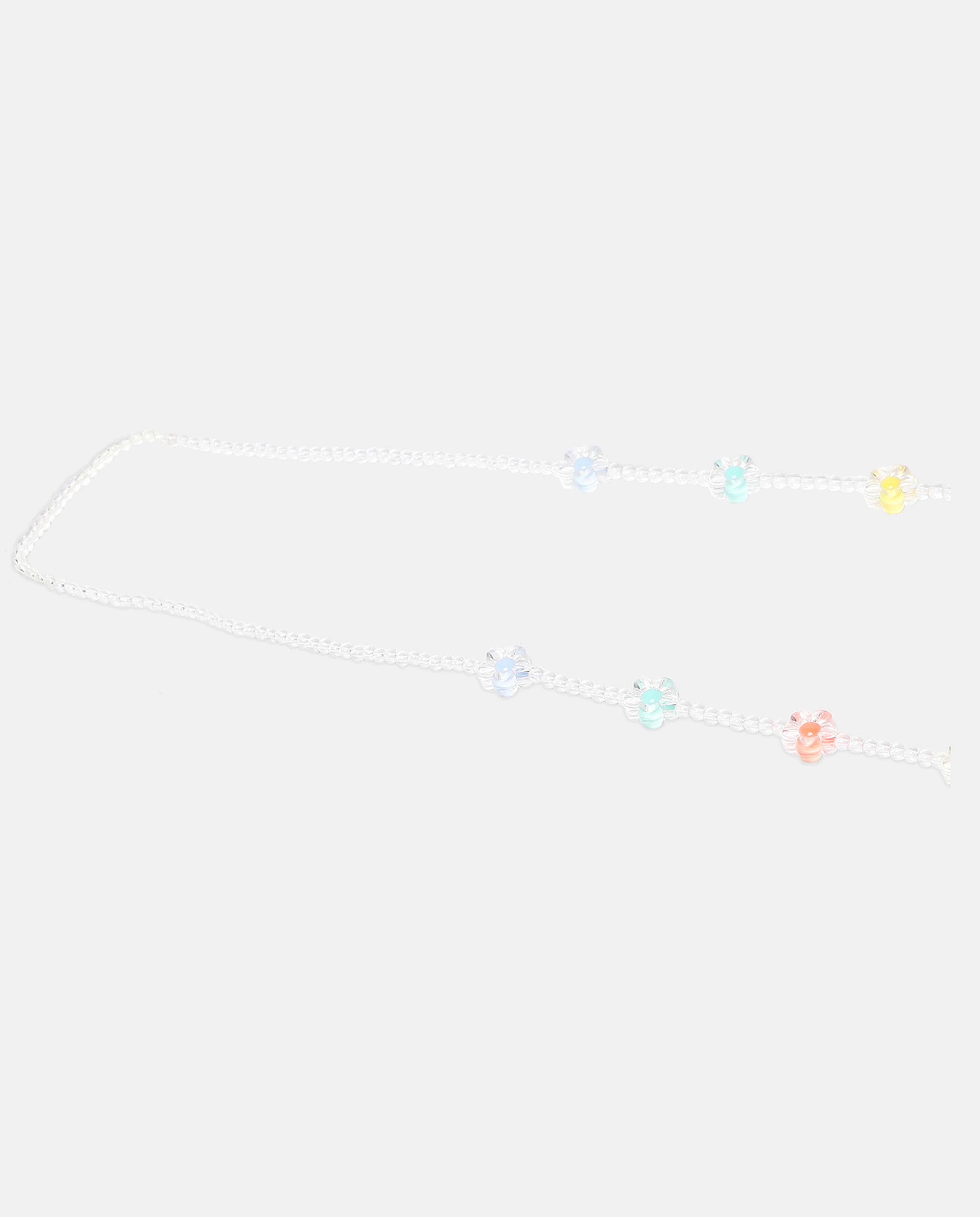 Blue Embellished Long Necklace With Lobster Clasp Closure
