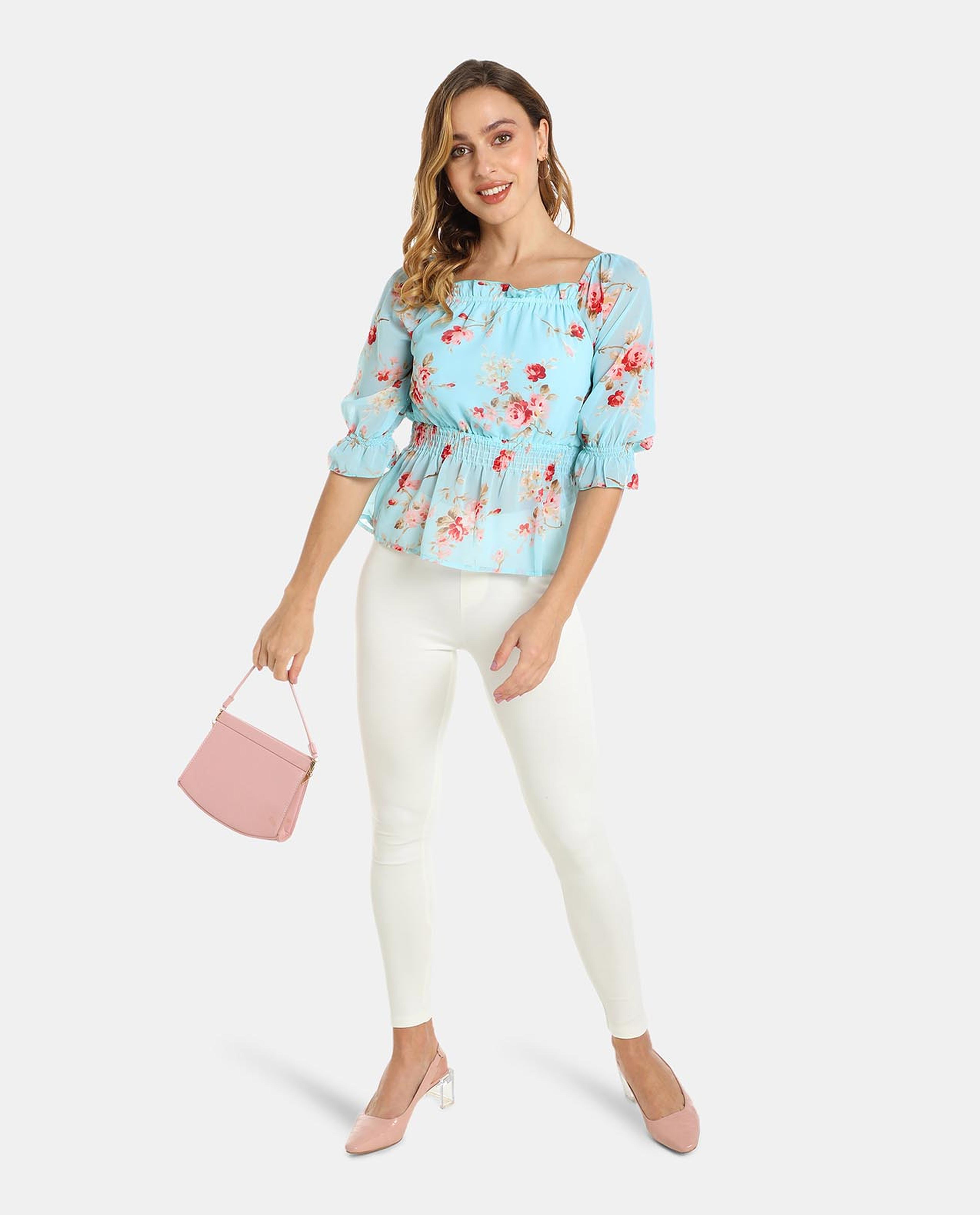 Blue Woven Top