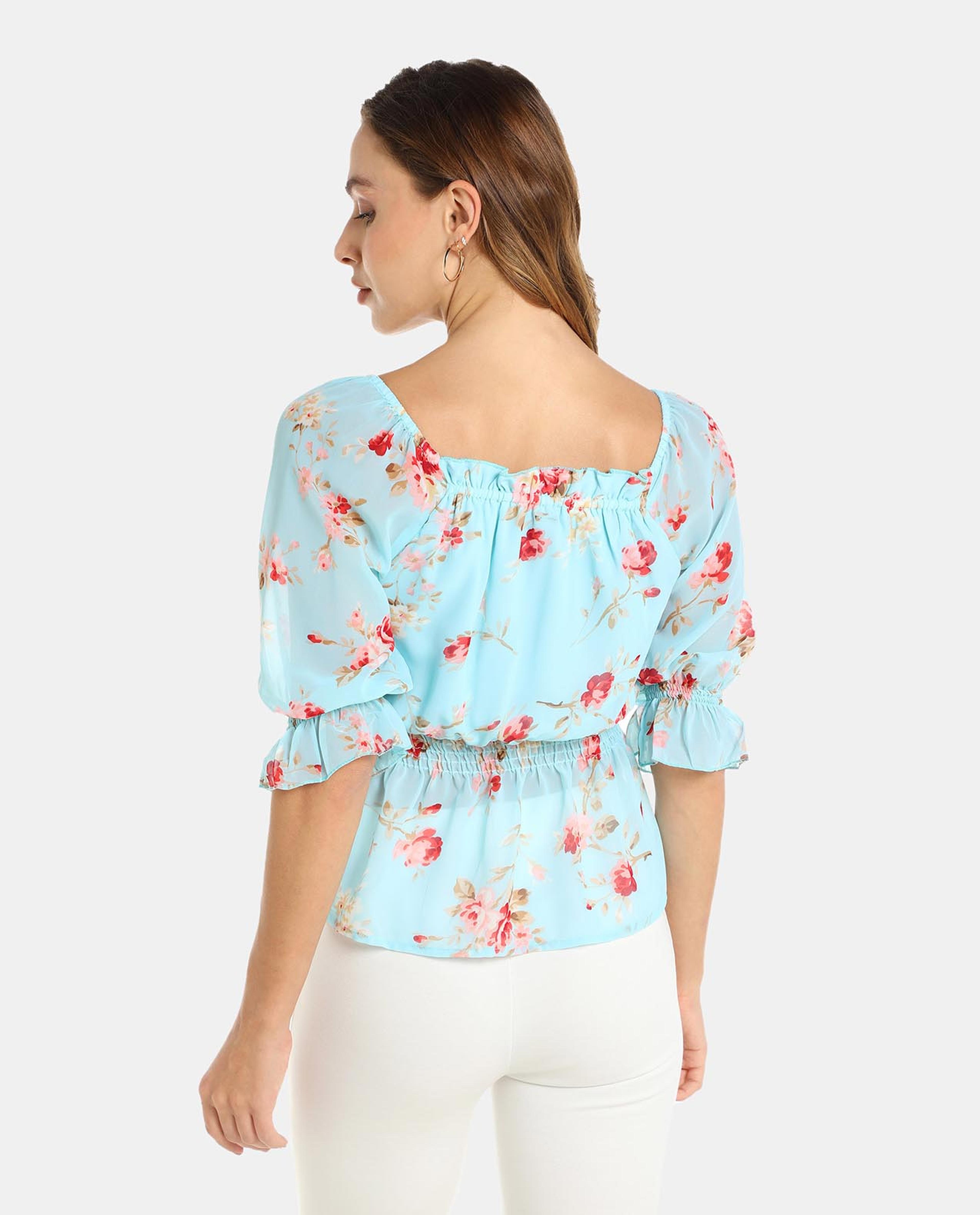 Blue Woven Top
