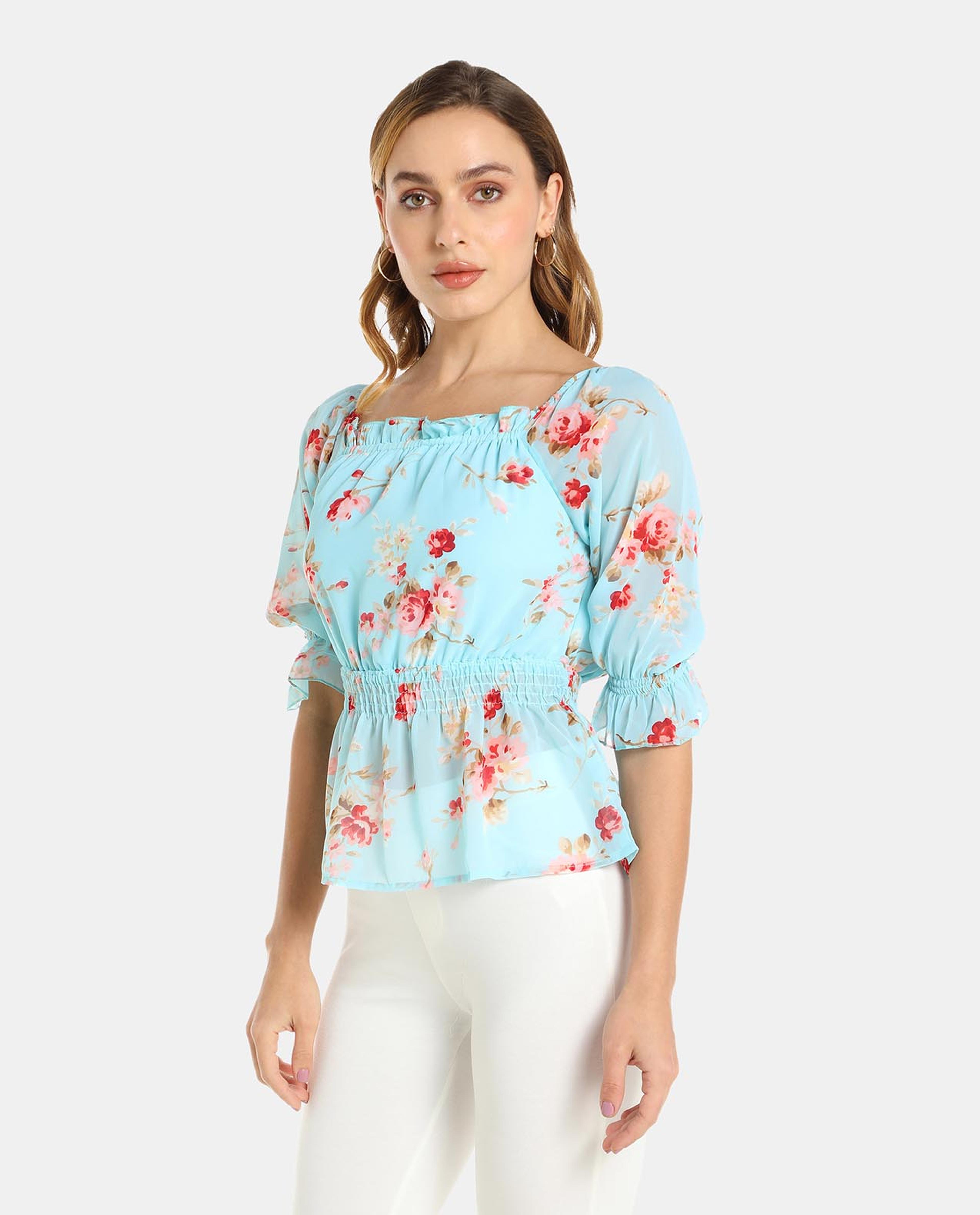 Blue Woven Top