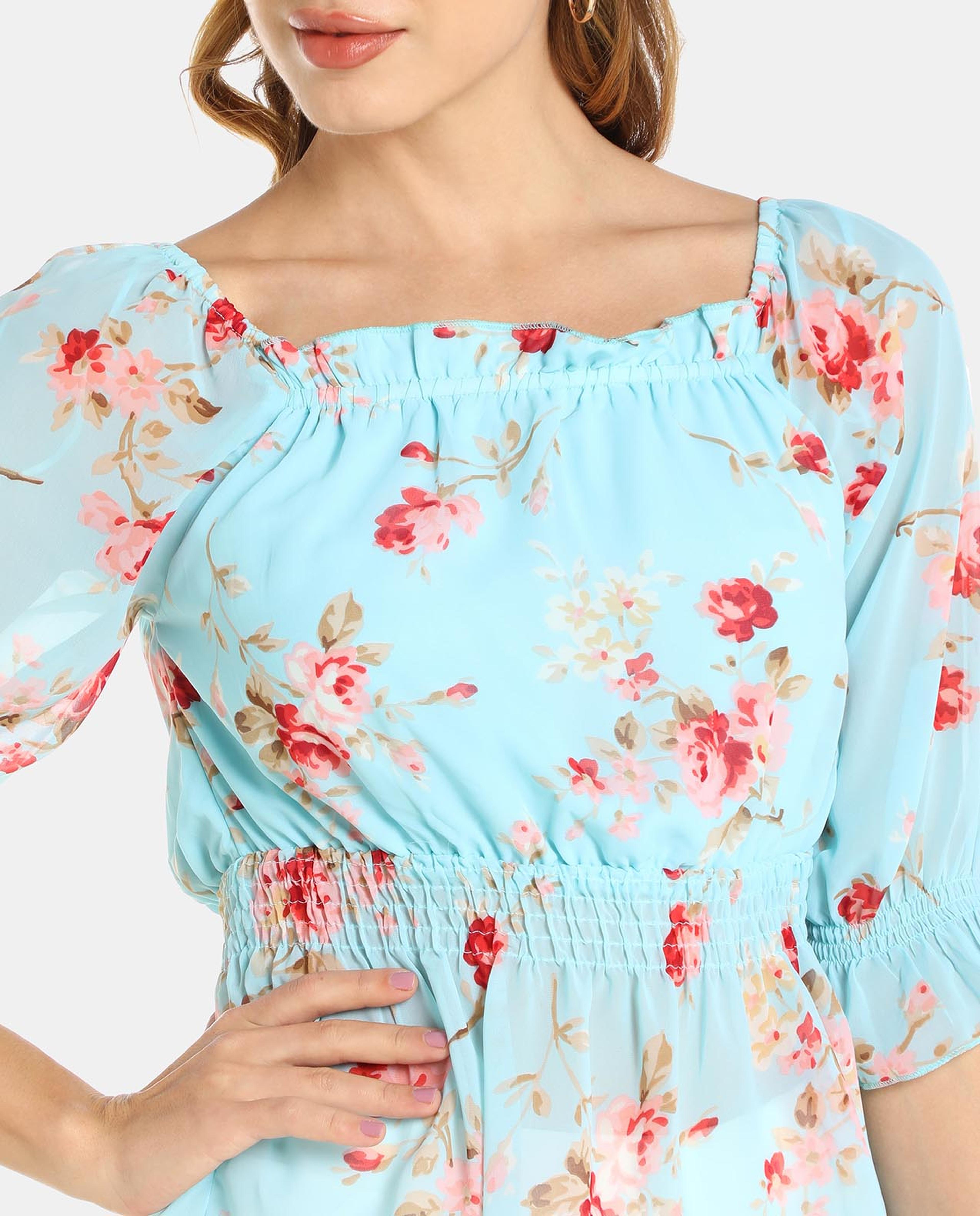Blue Woven Top