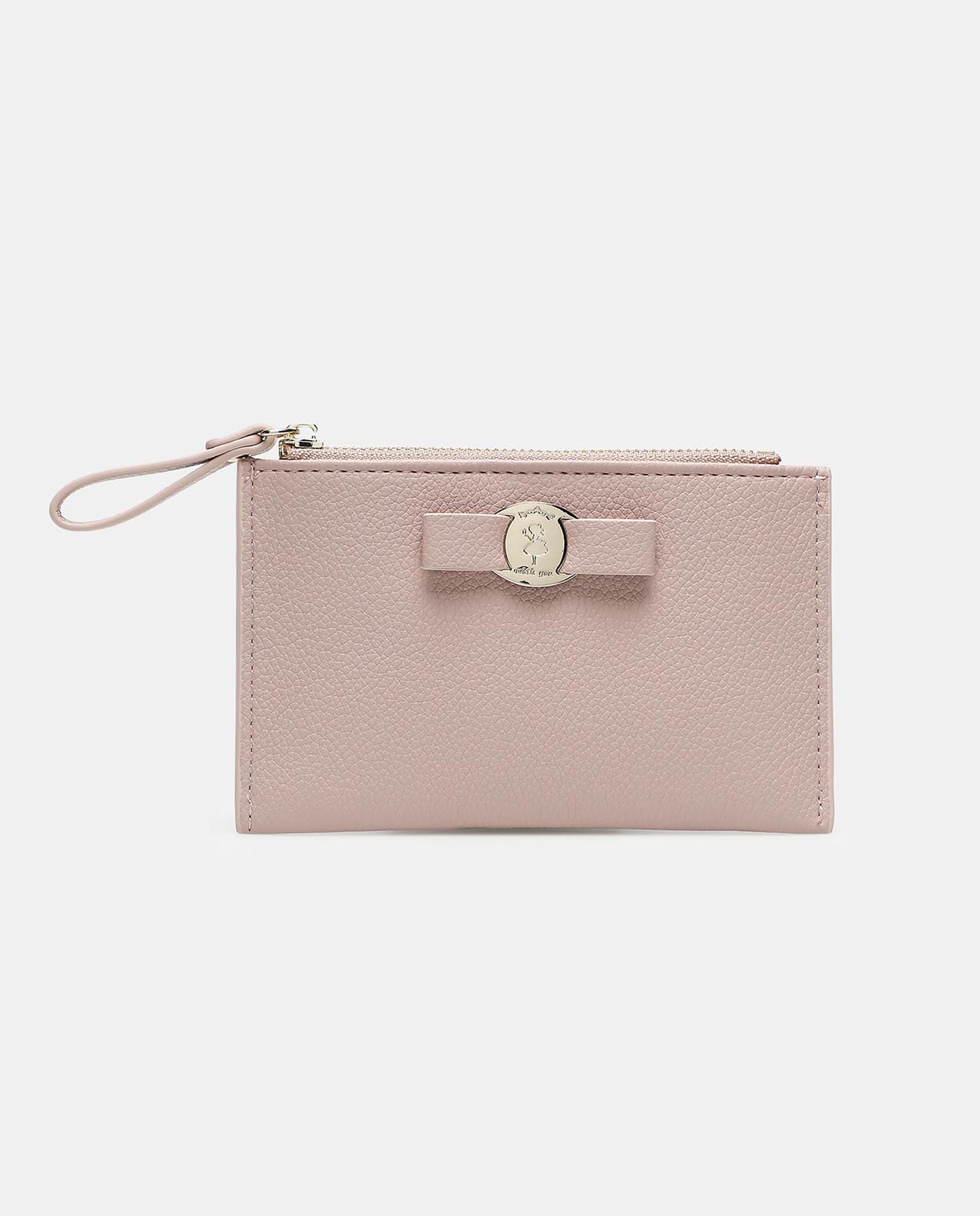 Pink Solid Design Slim Card Wallet