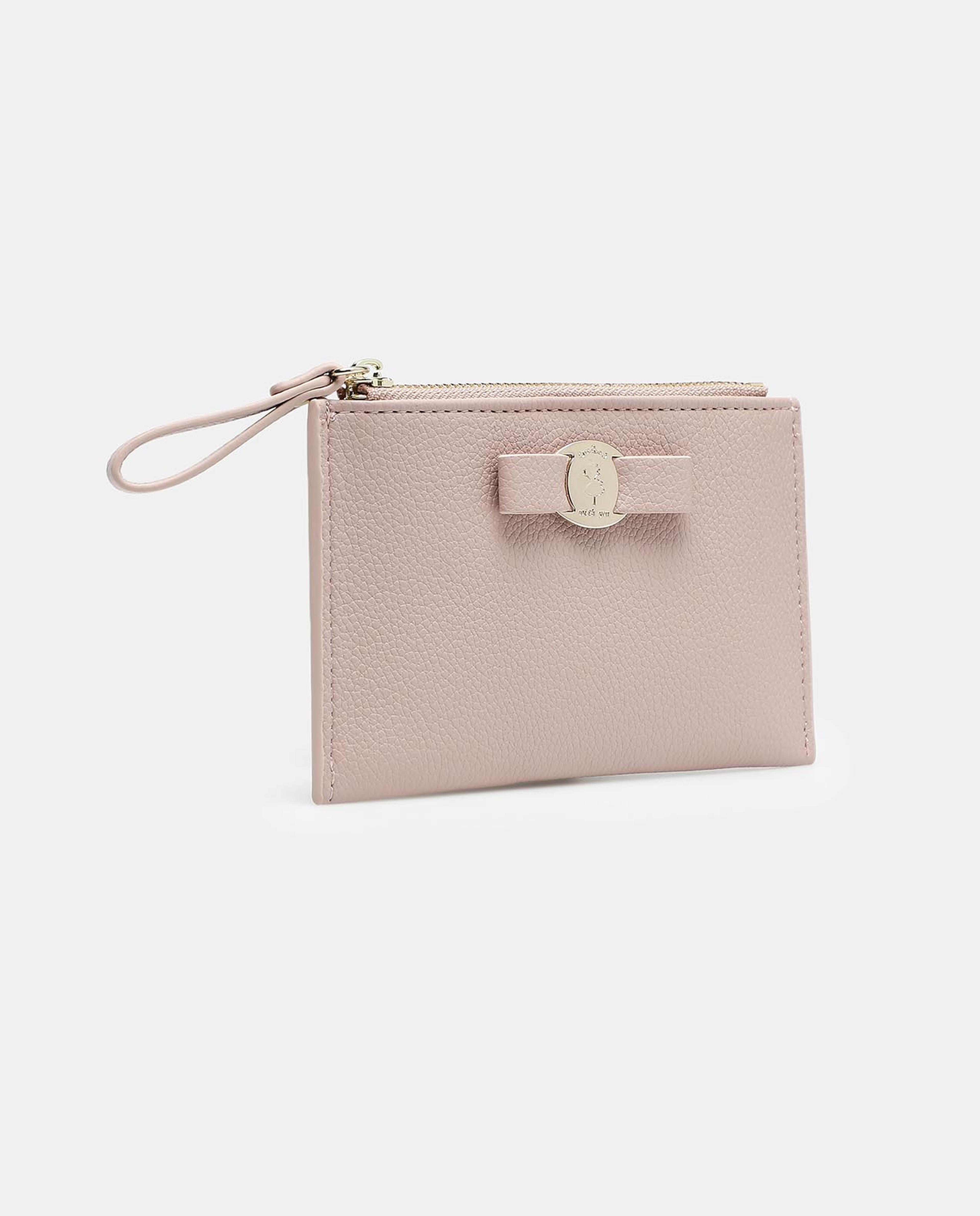 Pink Solid Design Slim Card Wallet