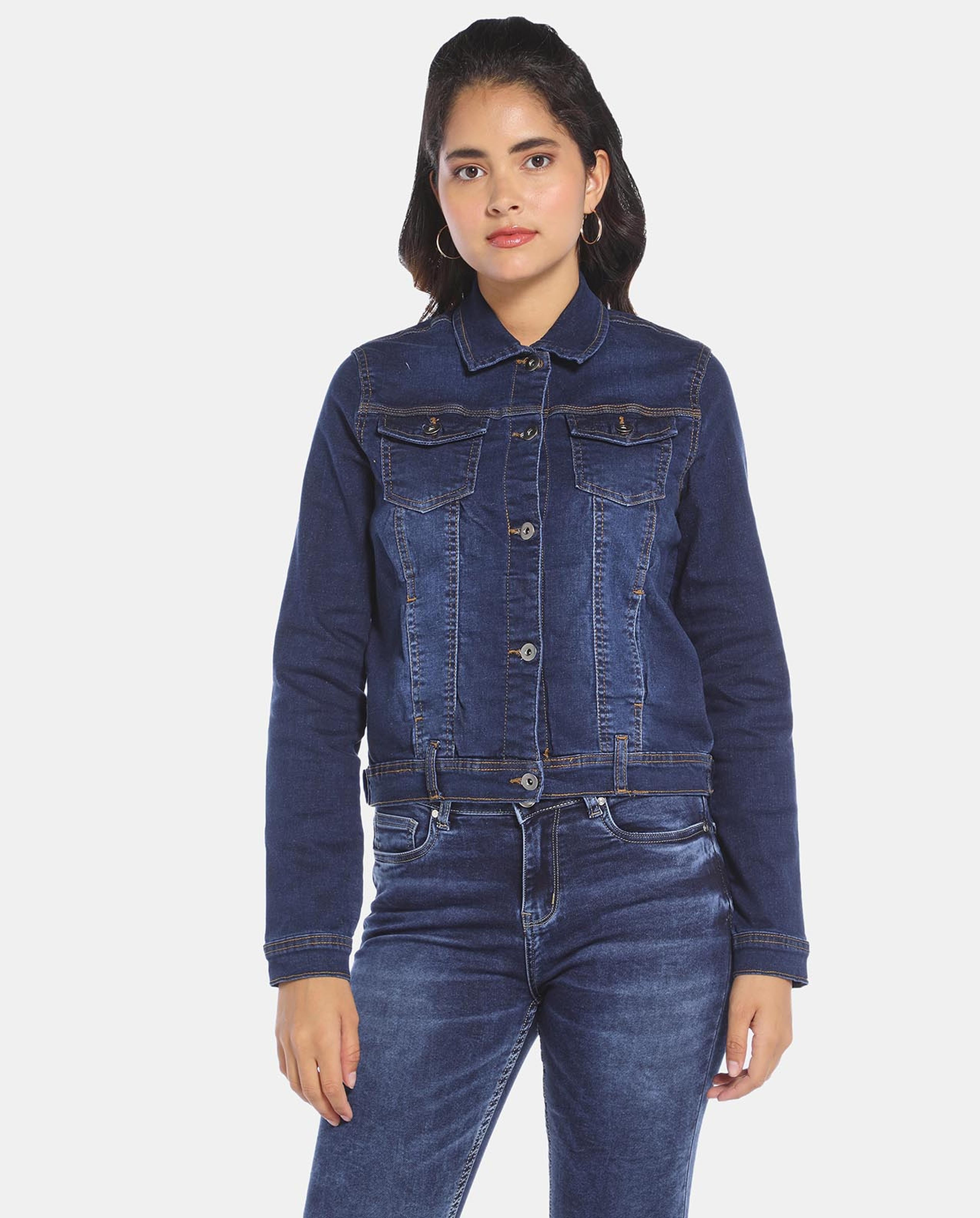 Jeans jacket for on sale girl online shopping